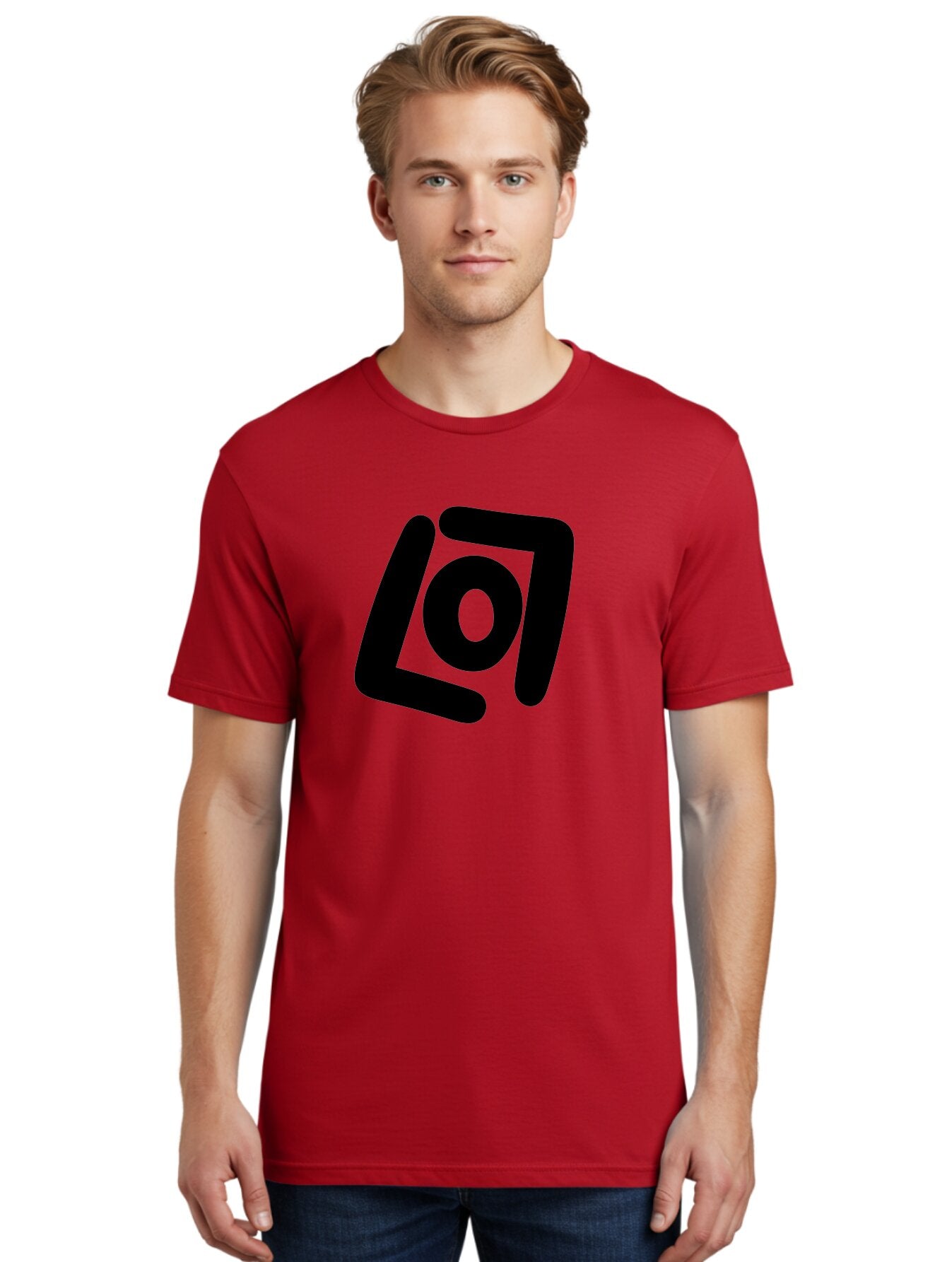 Lo7 Men'S Graphic Tee, 100% Cotton, Comfortable Casual Summer Wear, Machine Washable, Stylized Logo, Modern Design, Abstract Shapes, Geometric Pattern, Minimalist Art, Bold Lines, Unique Typography -  Aaa460
