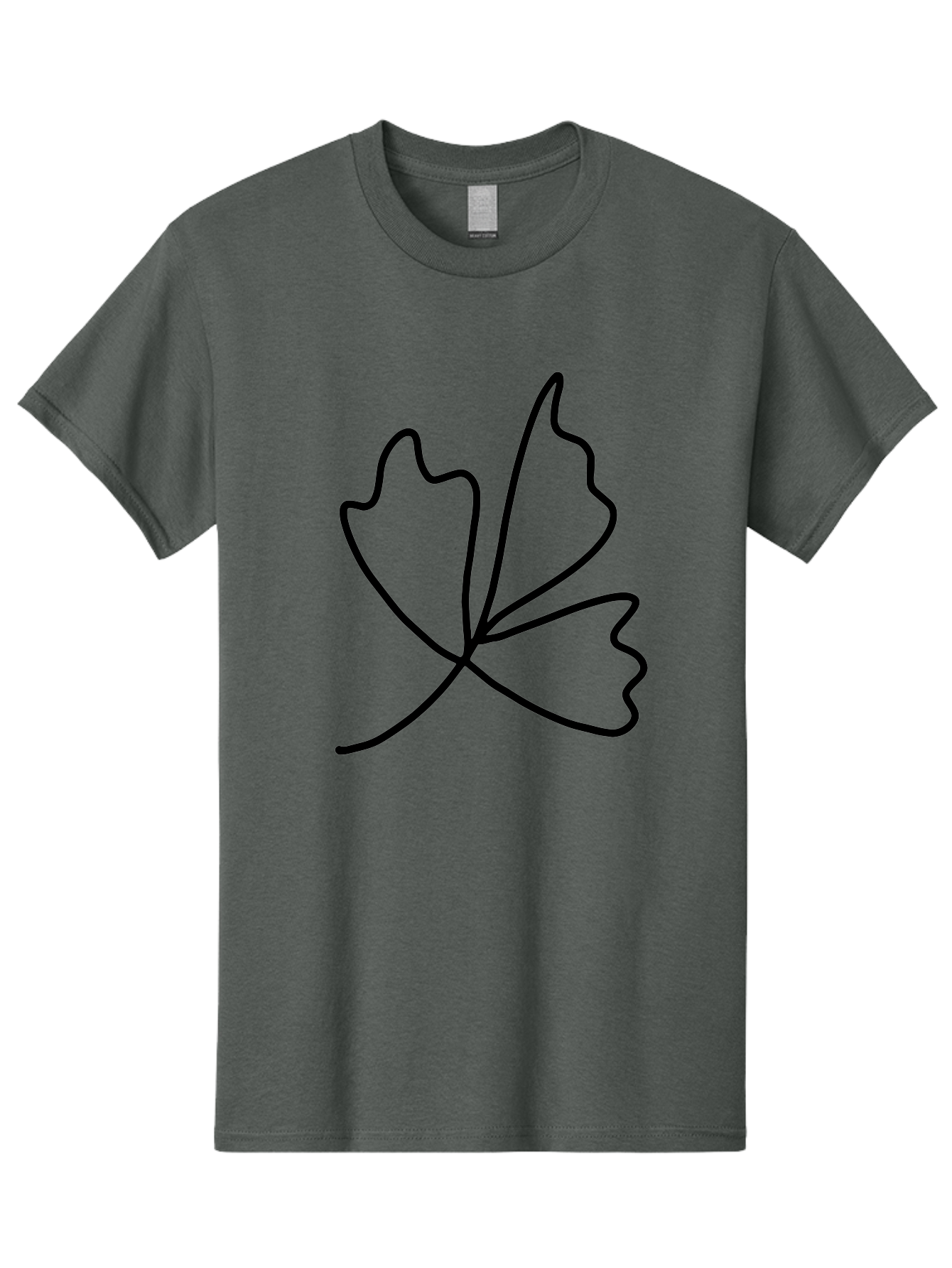 Maple-Leaf Men'S Graphic Tee, 100% Cotton, Comfortable Casual Summer Wear, Machine Washable, Simple Leaf Design, Minimalist Art, Black Outline, Leaf Shape, Abstract Foliage, Modern Illustration, Nature-Inspired Graphics -  Aaa461 3