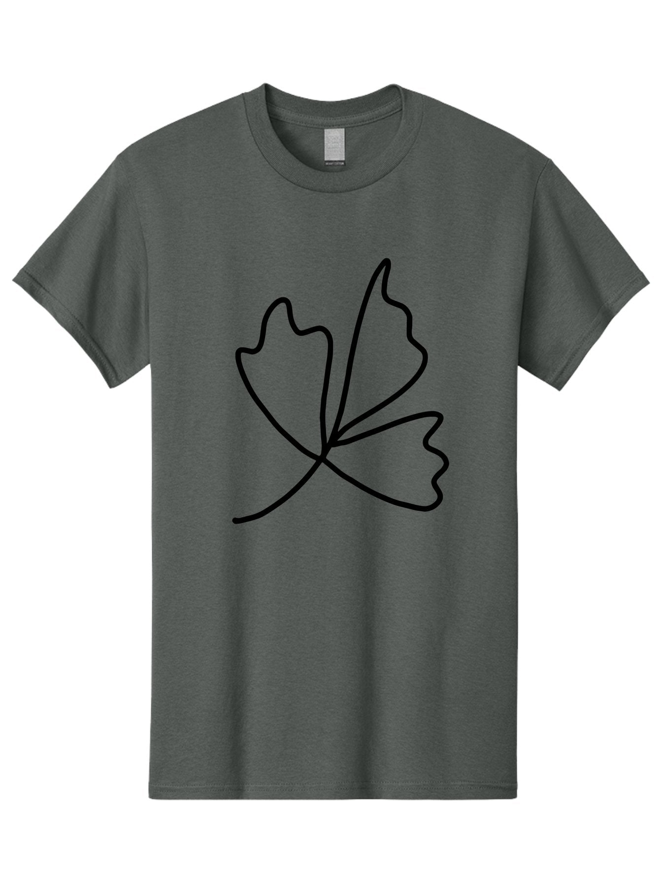 Maple-Leaf Men'S Graphic Tee, 100% Cotton, Comfortable Casual Summer Wear, Machine Washable, Simple Leaf Design, Minimalist Art, Black Outline, Leaf Shape, Abstract Foliage, Modern Illustration, Nature-Inspired Graphics -  Aaa461 5