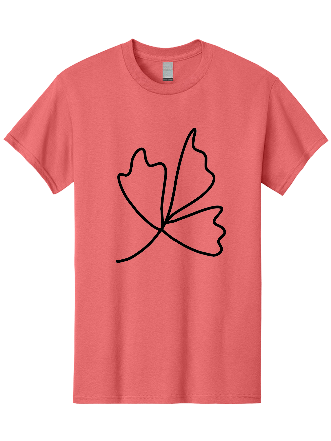 Maple-Leaf Men'S Graphic Tee, 100% Cotton, Comfortable Casual Summer Wear, Machine Washable, Simple Leaf Design, Minimalist Art, Black Outline, Leaf Shape, Abstract Foliage, Modern Illustration, Nature-Inspired Graphics -  Aaa461 5