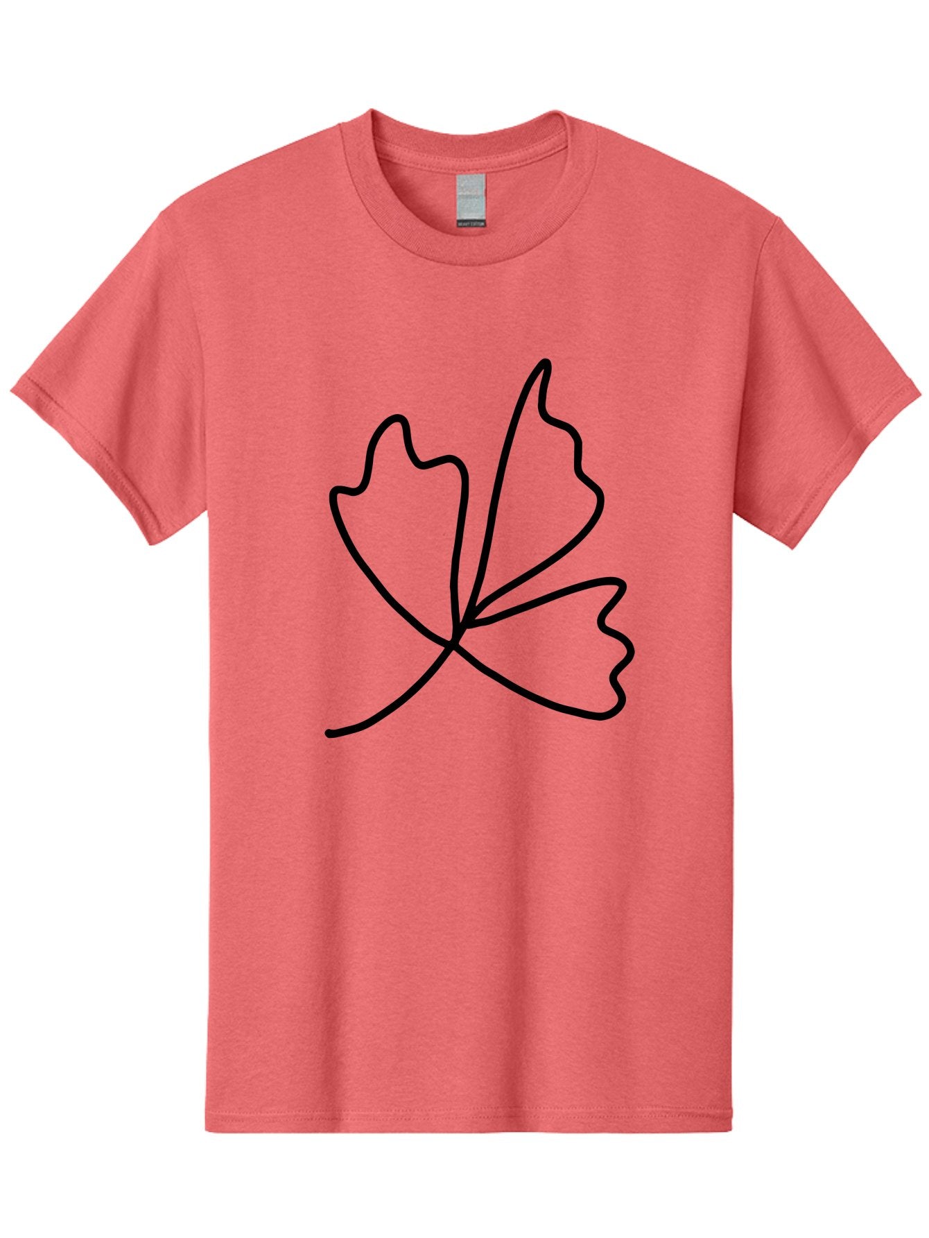 Maple-Leaf Men'S Graphic Tee, 100% Cotton, Comfortable Casual Summer Wear, Machine Washable, Simple Leaf Design, Minimalist Art, Black Outline, Leaf Shape, Abstract Foliage, Modern Illustration, Nature-Inspired Graphics -  Aaa461 11