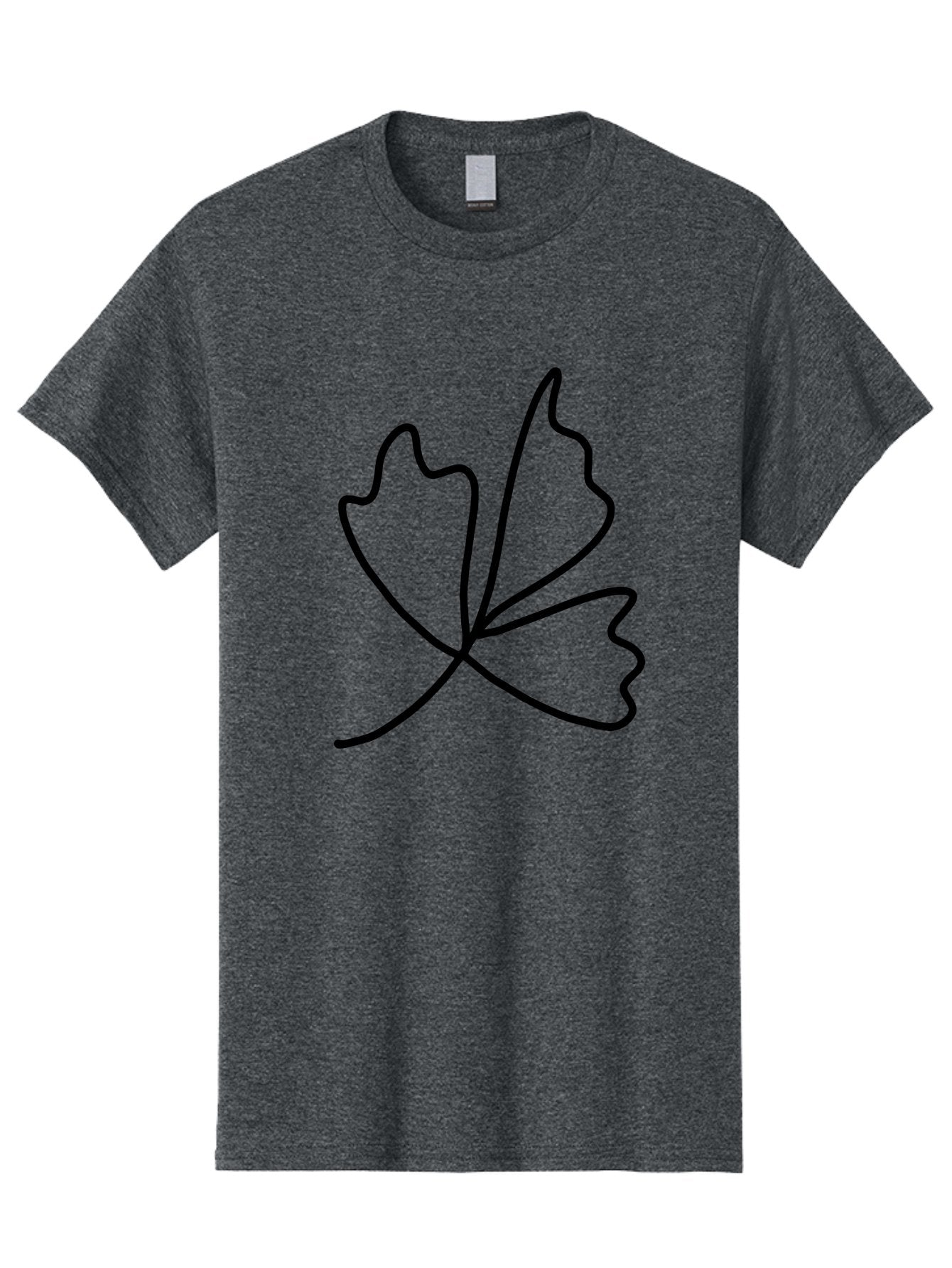 Maple-Leaf Men'S Graphic Tee, 100% Cotton, Comfortable Casual Summer Wear, Machine Washable, Simple Leaf Design, Minimalist Art, Black Outline, Leaf Shape, Abstract Foliage, Modern Illustration, Nature-Inspired Graphics -  Aaa461 13