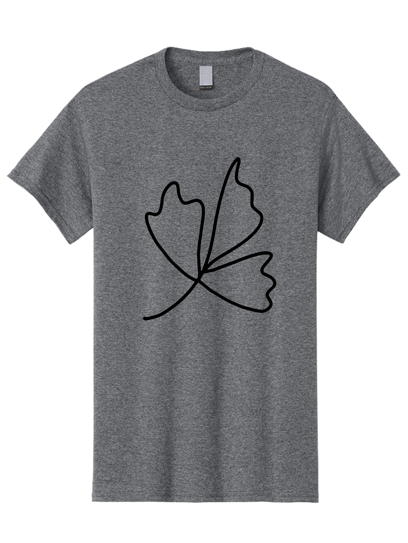 Maple-Leaf Men'S Graphic Tee, 100% Cotton, Comfortable Casual Summer Wear, Machine Washable, Simple Leaf Design, Minimalist Art, Black Outline, Leaf Shape, Abstract Foliage, Modern Illustration, Nature-Inspired Graphics -  Aaa461 9