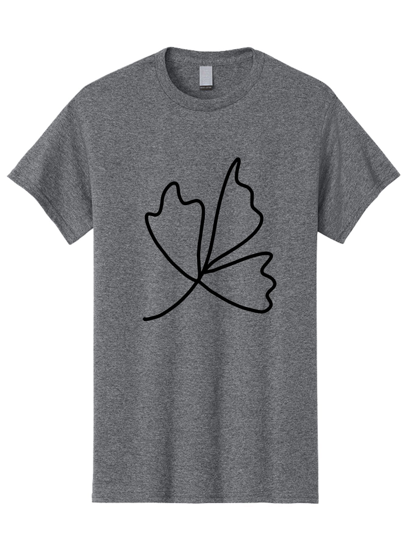 Maple-Leaf Men'S Graphic Tee, 100% Cotton, Comfortable Casual Summer Wear, Machine Washable, Simple Leaf Design, Minimalist Art, Black Outline, Leaf Shape, Abstract Foliage, Modern Illustration, Nature-Inspired Graphics -  Aaa461 17