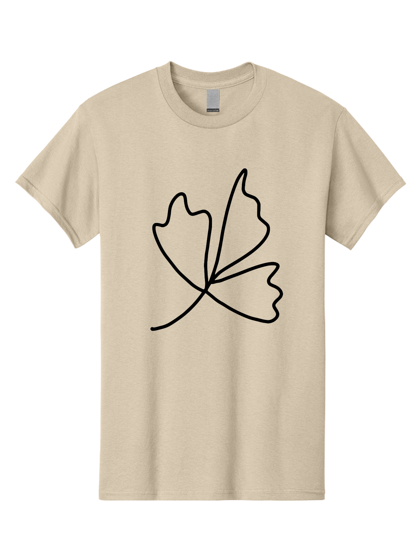 Maple-Leaf Men'S Graphic Tee, 100% Cotton, Comfortable Casual Summer Wear, Machine Washable, Simple Leaf Design, Minimalist Art, Black Outline, Leaf Shape, Abstract Foliage, Modern Illustration, Nature-Inspired Graphics -  Aaa461 27