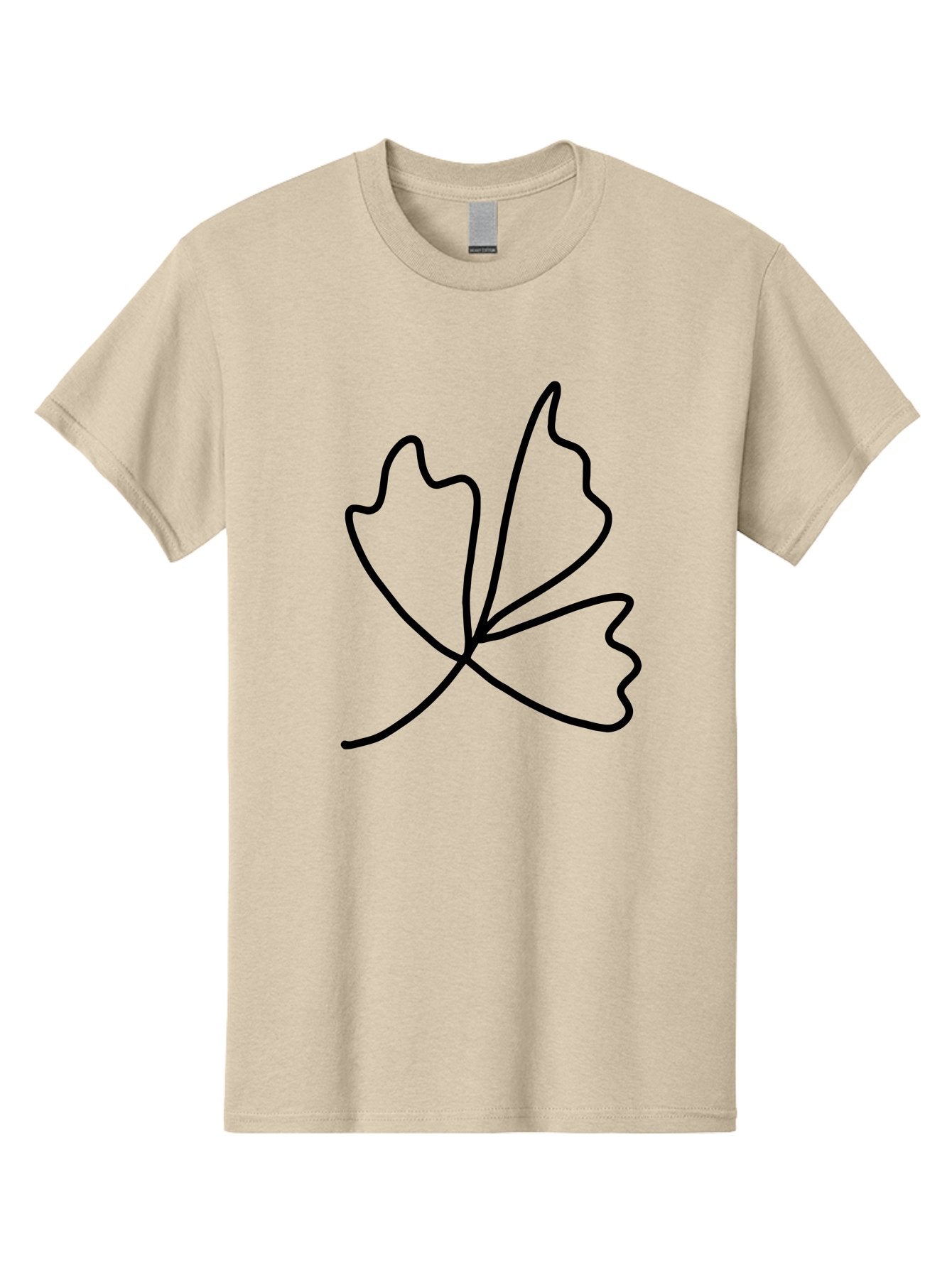 Maple-Leaf Men'S Graphic Tee, 100% Cotton, Comfortable Casual Summer Wear, Machine Washable, Simple Leaf Design, Minimalist Art, Black Outline, Leaf Shape, Abstract Foliage, Modern Illustration, Nature-Inspired Graphics -  Aaa461 29