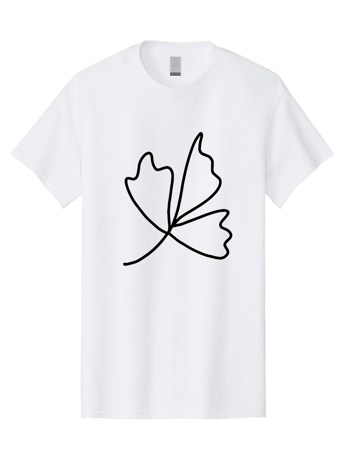 Maple-Leaf Men'S Graphic Tee, 100% Cotton, Comfortable Casual Summer Wear, Machine Washable, Simple Leaf Design, Minimalist Art, Black Outline, Leaf Shape, Abstract Foliage, Modern Illustration, Nature-Inspired Graphics -  Aaa461 29
