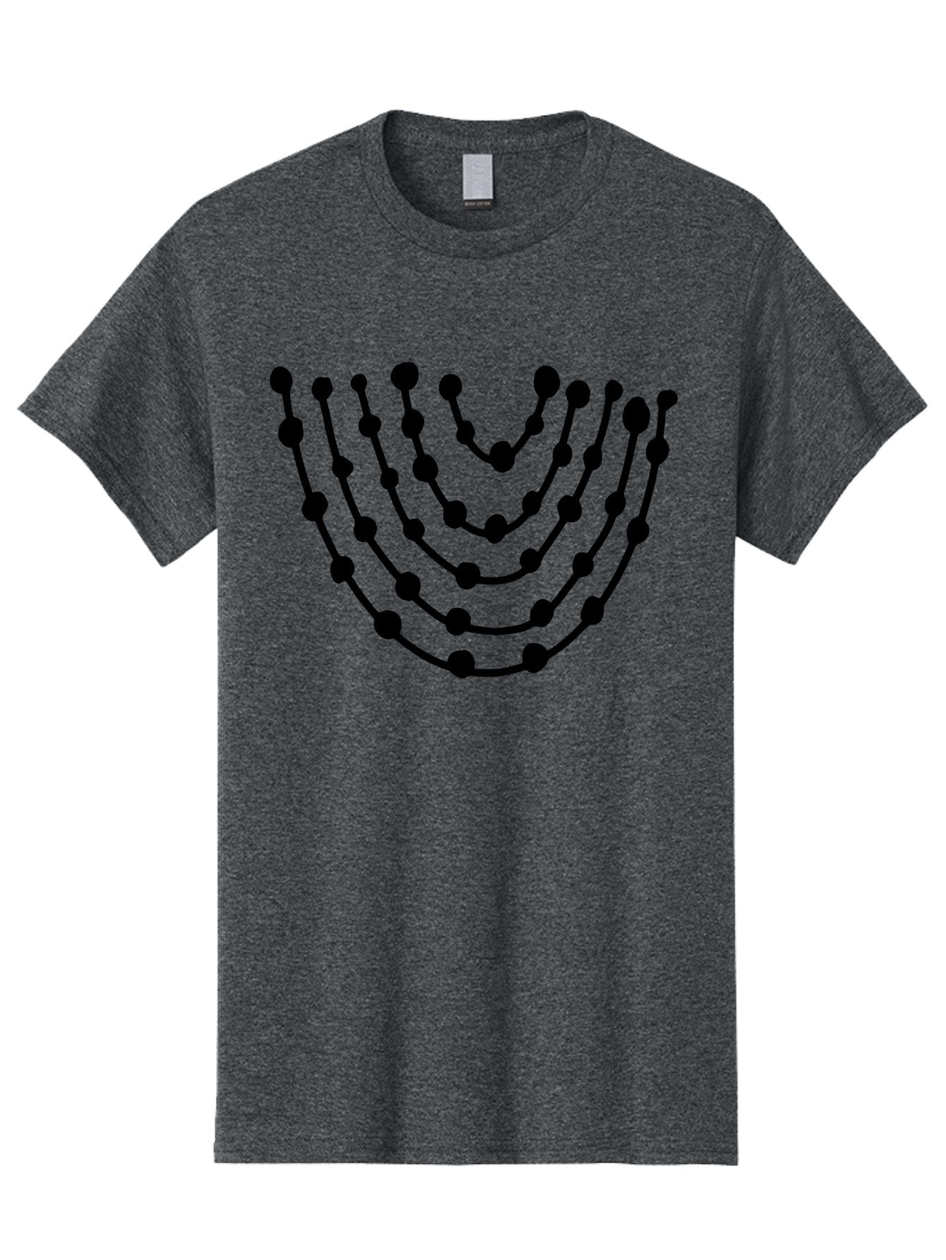 Menorah Men'S Graphic Tee, 100% Cotton, Comfortable Casual Summer Wear, Machine Washable, Menorah Illustration, Seven-Branched Candelabrum, Jewish Symbol, Black Graphic, Hanukkah, Faith, Tradition, Culture, Celebration -  Aaa463 19