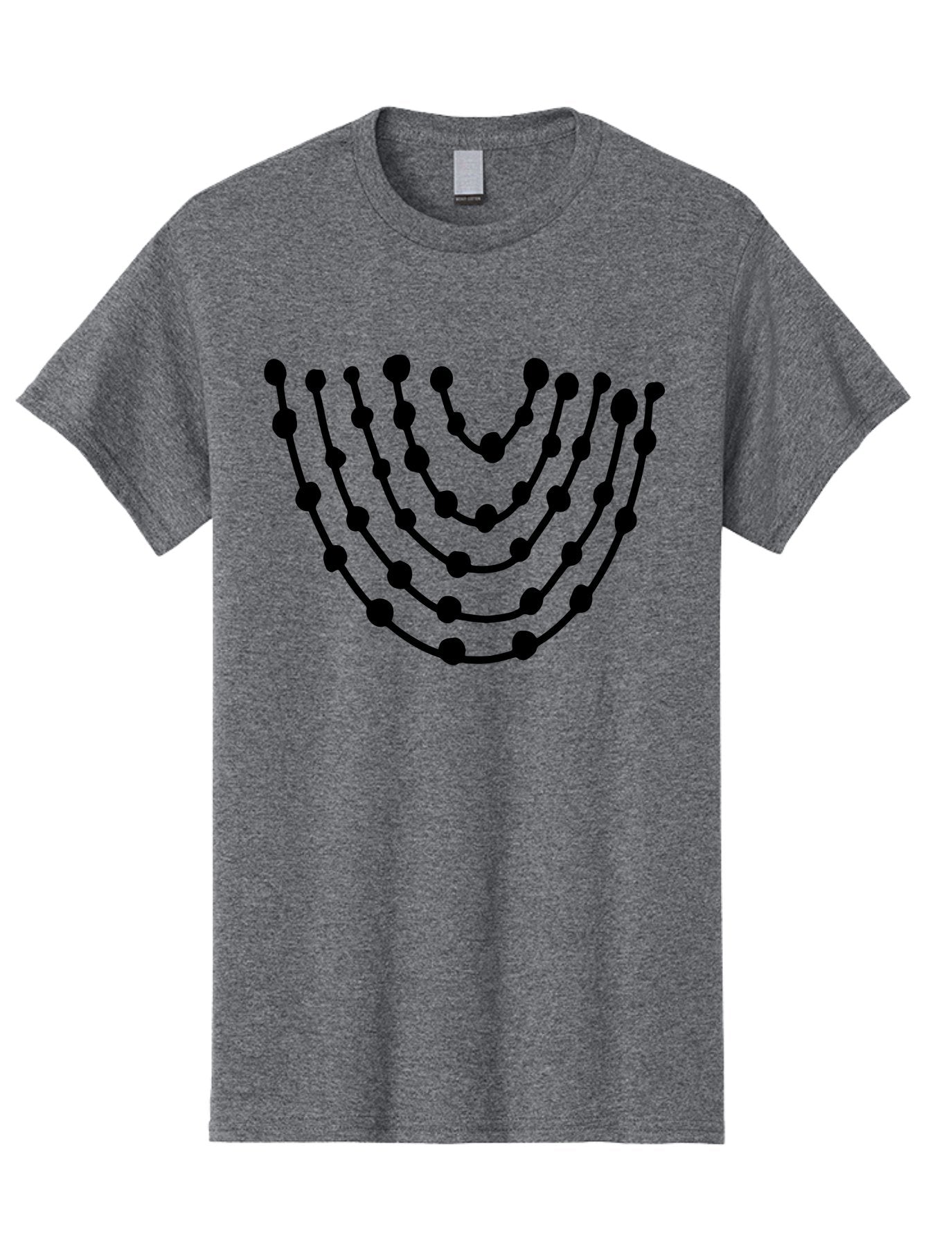 Menorah Men'S Graphic Tee, 100% Cotton, Comfortable Casual Summer Wear, Machine Washable, Menorah Illustration, Seven-Branched Candelabrum, Jewish Symbol, Black Graphic, Hanukkah, Faith, Tradition, Culture, Celebration -  Aaa463 25