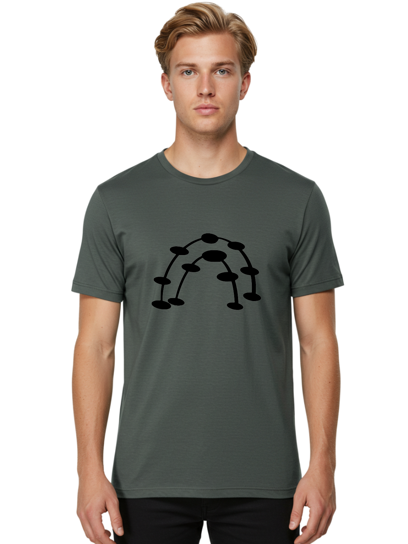 Molecule-Structure Men'S Graphic Tee, 100% Cotton, Comfortable Casual Summer Wear, Machine Washable, Network Diagram, Interconnected Nodes, Abstract Design, Futuristic Illustration, Digital Connectivity, Complex Network, Node Connections, -  Aaa465 4