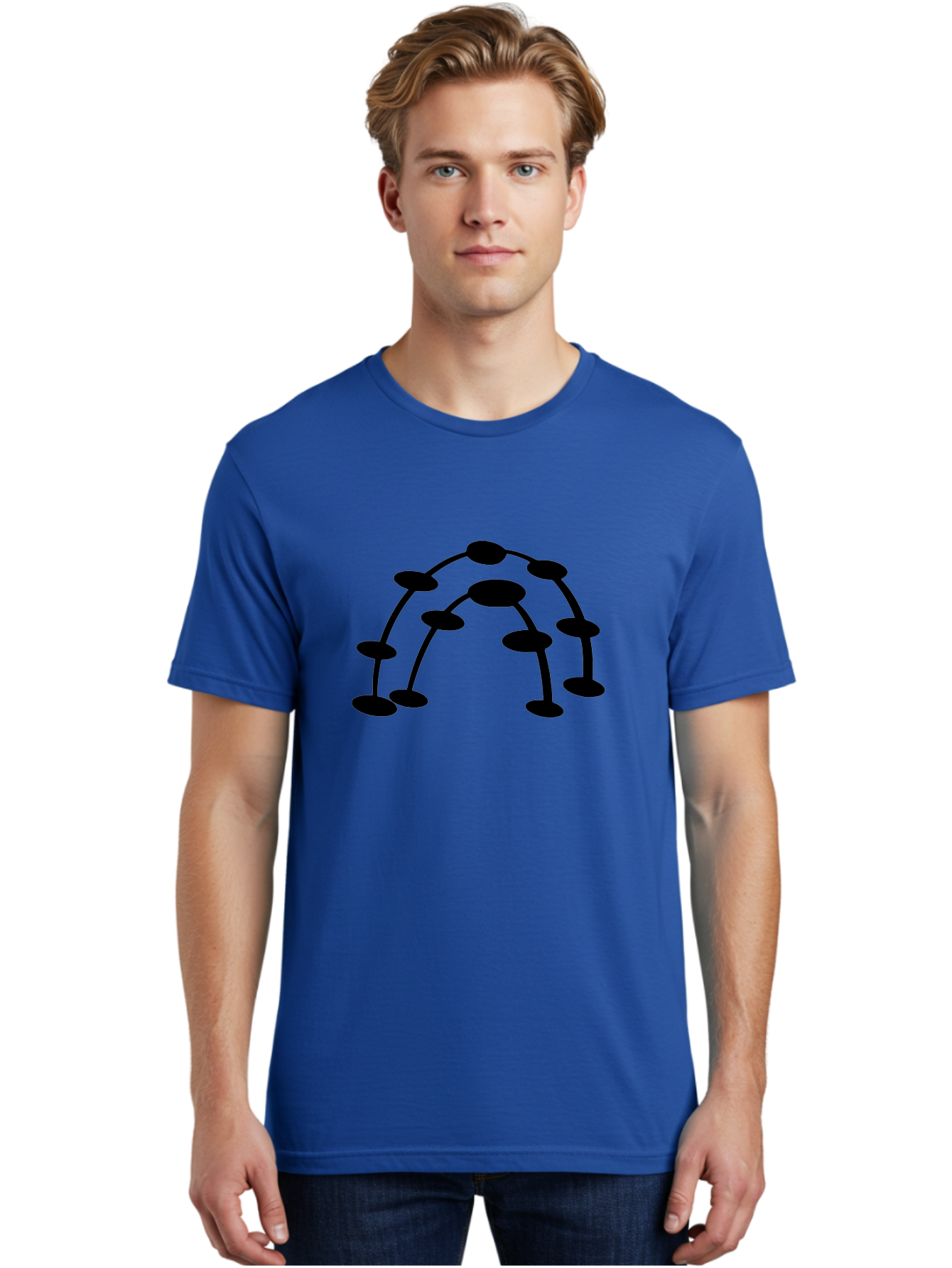 Molecule-Structure Men'S Graphic Tee, 100% Cotton, Comfortable Casual Summer Wear, Machine Washable, Network Diagram, Interconnected Nodes, Abstract Design, Futuristic Illustration, Digital Connectivity, Complex Network, Node Connections, -  Aaa465 26