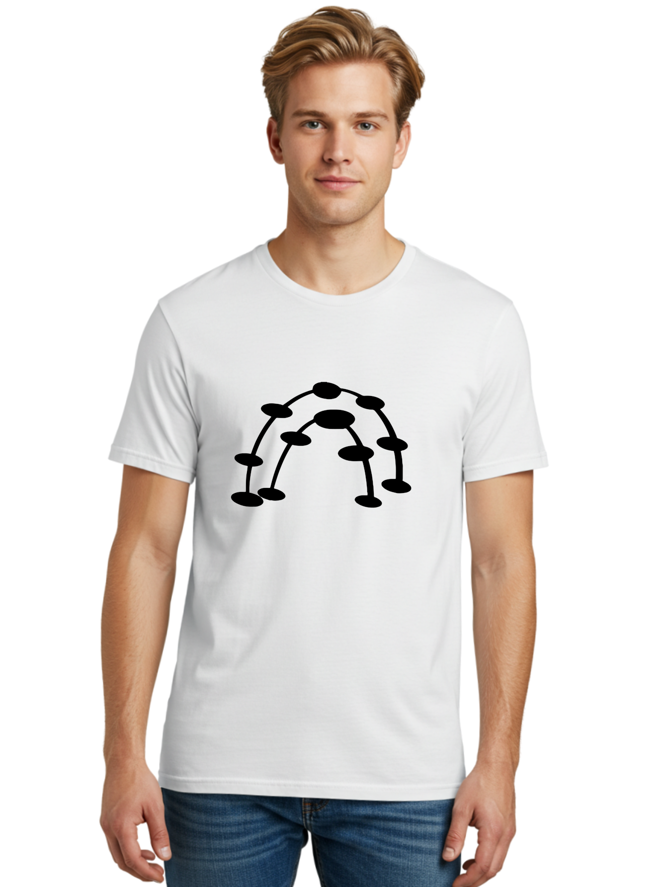Molecule-Structure Men'S Graphic Tee, 100% Cotton, Comfortable Casual Summer Wear, Machine Washable, Network Diagram, Interconnected Nodes, Abstract Design, Futuristic Illustration, Digital Connectivity, Complex Network, Node Connections, -  Aaa465 30