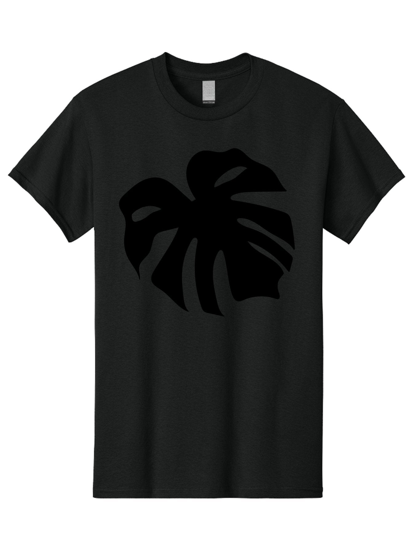Monstera-Leaf-1 Men'S Graphic Tee, 100% Cotton, Comfortable Casual Summer Wear, Machine Washable, Tropical Leaf, Monstera Deliciosa, Exotic Foliage, Jungle Plants, Unique Shapes, Leafy Greens, Black Silhouette -  Aaa466 3
