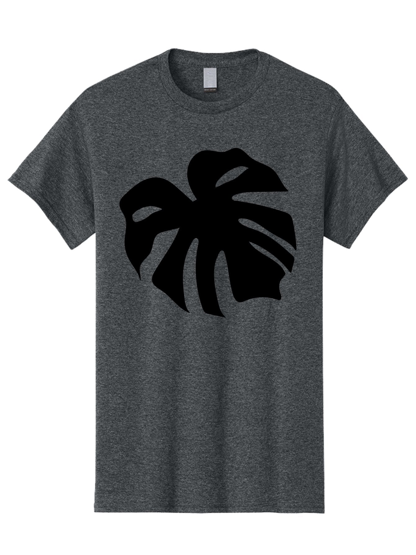 Monstera-Leaf-1 Men'S Graphic Tee, 100% Cotton, Comfortable Casual Summer Wear, Machine Washable, Tropical Leaf, Monstera Deliciosa, Exotic Foliage, Jungle Plants, Unique Shapes, Leafy Greens, Black Silhouette -  Aaa466 21