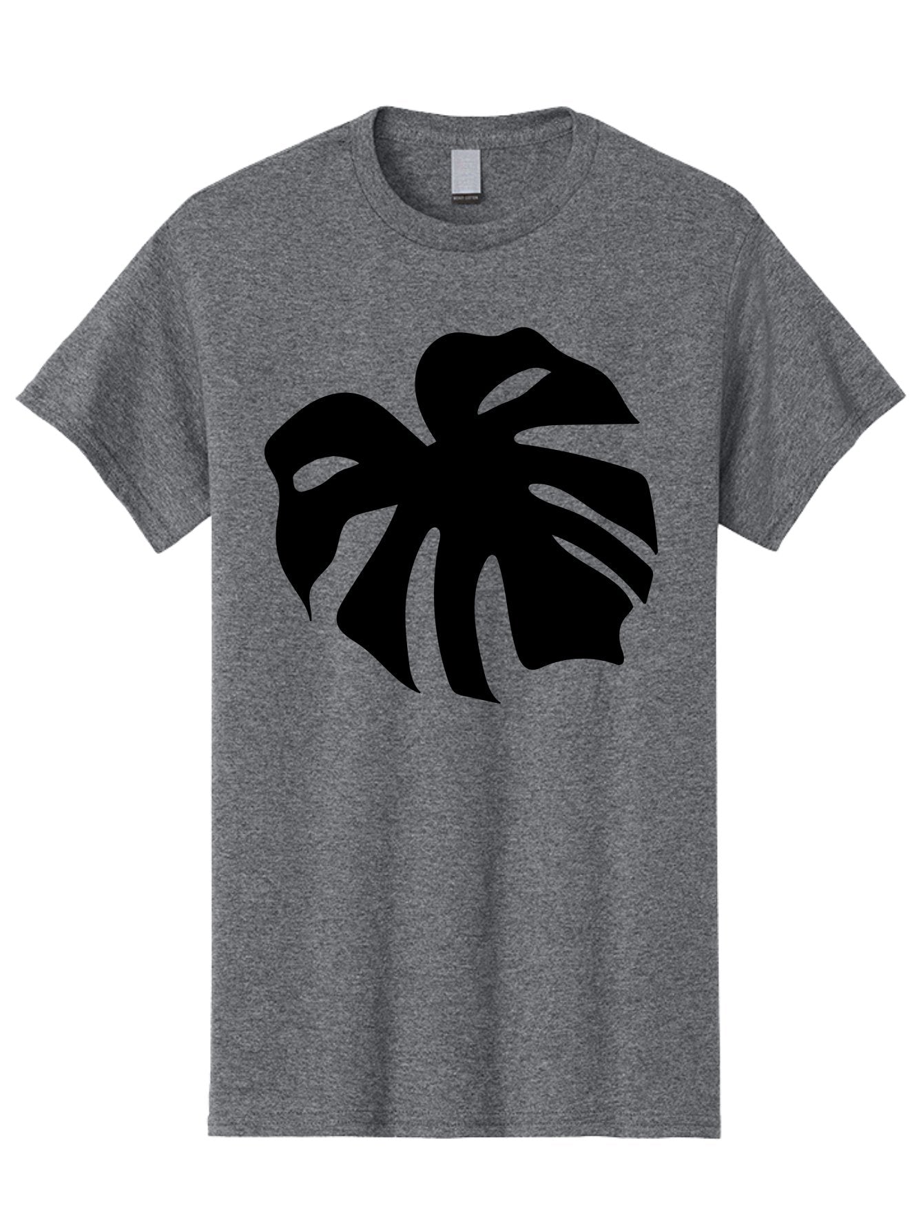 Monstera-Leaf-1 Men'S Graphic Tee, 100% Cotton, Comfortable Casual Summer Wear, Machine Washable, Tropical Leaf, Monstera Deliciosa, Exotic Foliage, Jungle Plants, Unique Shapes, Leafy Greens, Black Silhouette -  Aaa466 29