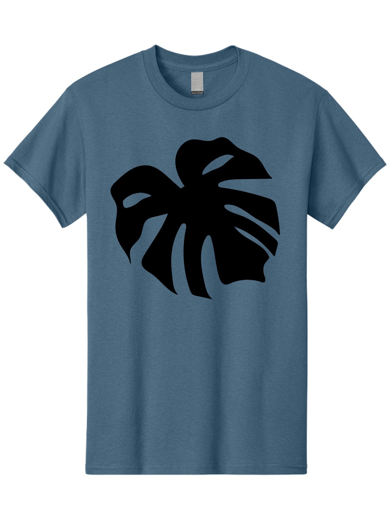 Monstera-Leaf-1 Men'S Graphic Tee, 100% Cotton, Comfortable Casual Summer Wear, Machine Washable, Tropical Leaf, Monstera Deliciosa, Exotic Foliage, Jungle Plants, Unique Shapes, Leafy Greens, Black Silhouette -  Aaa466 9