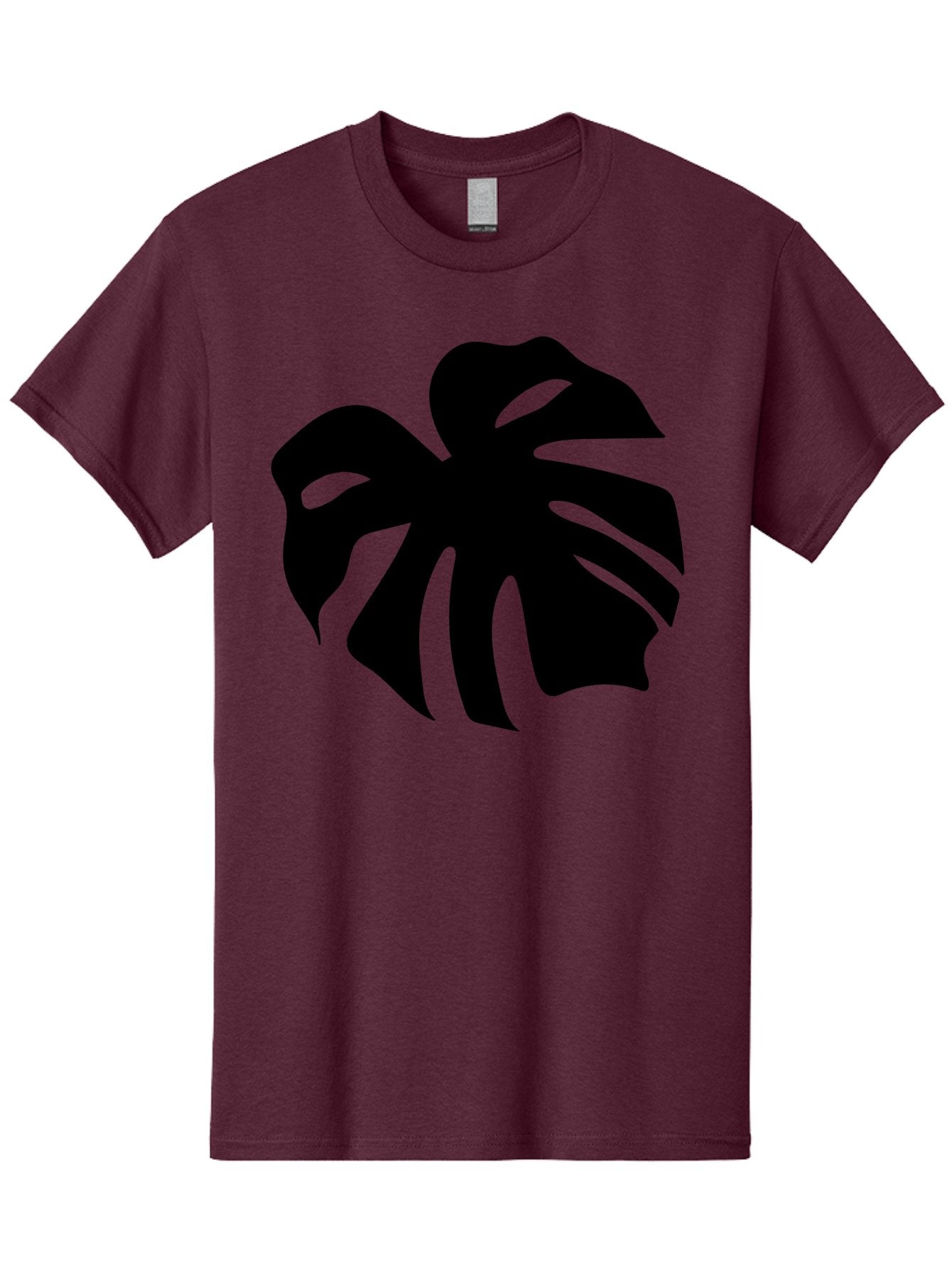 Monstera-Leaf-1 Men'S Graphic Tee, 100% Cotton, Comfortable Casual Summer Wear, Machine Washable, Tropical Leaf, Monstera Deliciosa, Exotic Foliage, Jungle Plants, Unique Shapes, Leafy Greens, Black Silhouette -  Aaa466 17