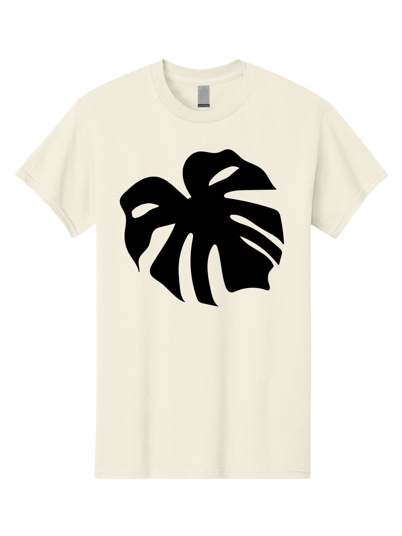 Monstera-Leaf-1 Men'S Graphic Tee, 100% Cotton, Comfortable Casual Summer Wear, Machine Washable, Tropical Leaf, Monstera Deliciosa, Exotic Foliage, Jungle Plants, Unique Shapes, Leafy Greens, Black Silhouette -  Aaa466 11