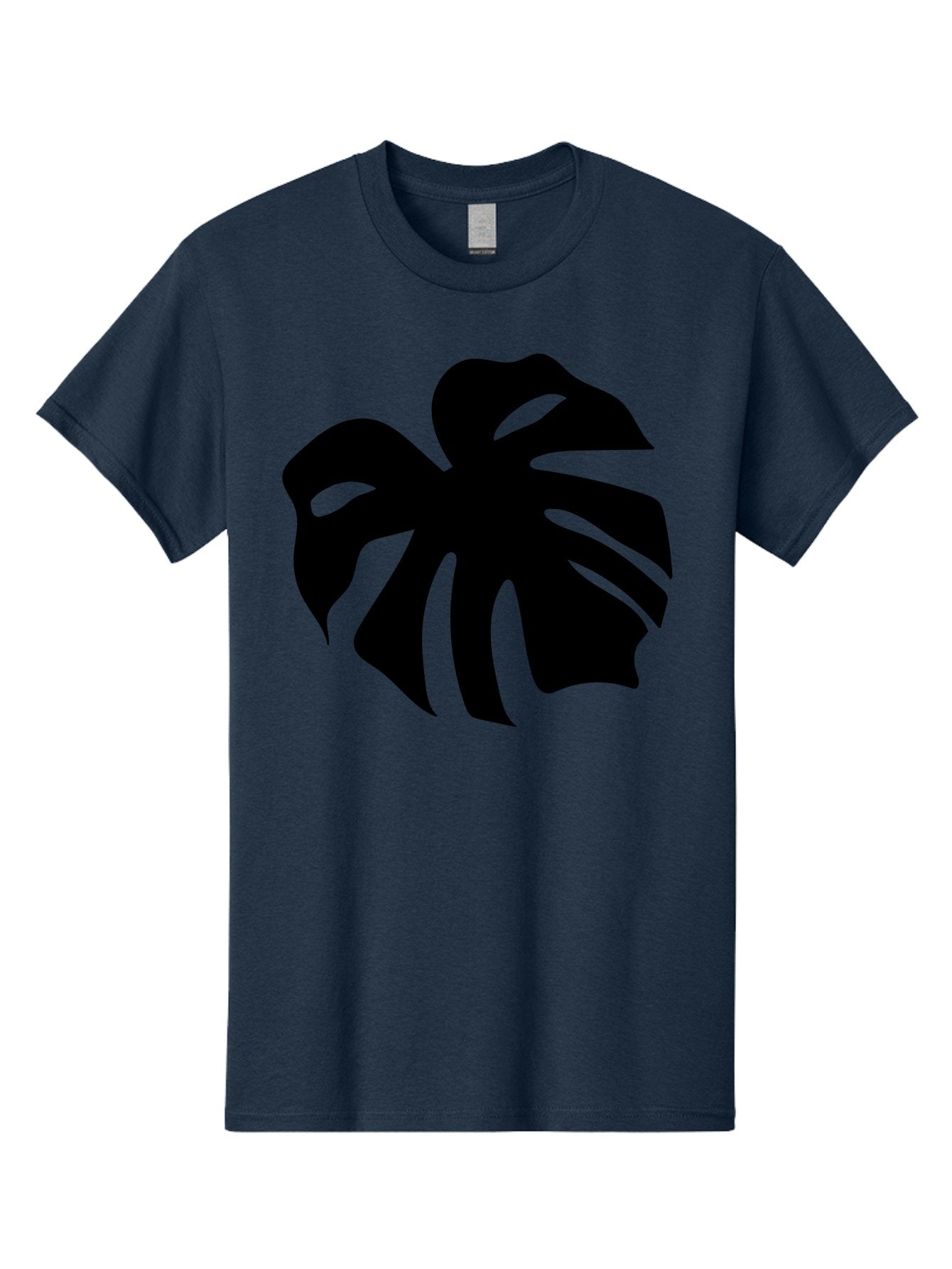 Monstera-Leaf-1 Men'S Graphic Tee, 100% Cotton, Comfortable Casual Summer Wear, Machine Washable, Tropical Leaf, Monstera Deliciosa, Exotic Foliage, Jungle Plants, Unique Shapes, Leafy Greens, Black Silhouette -  Aaa466 13