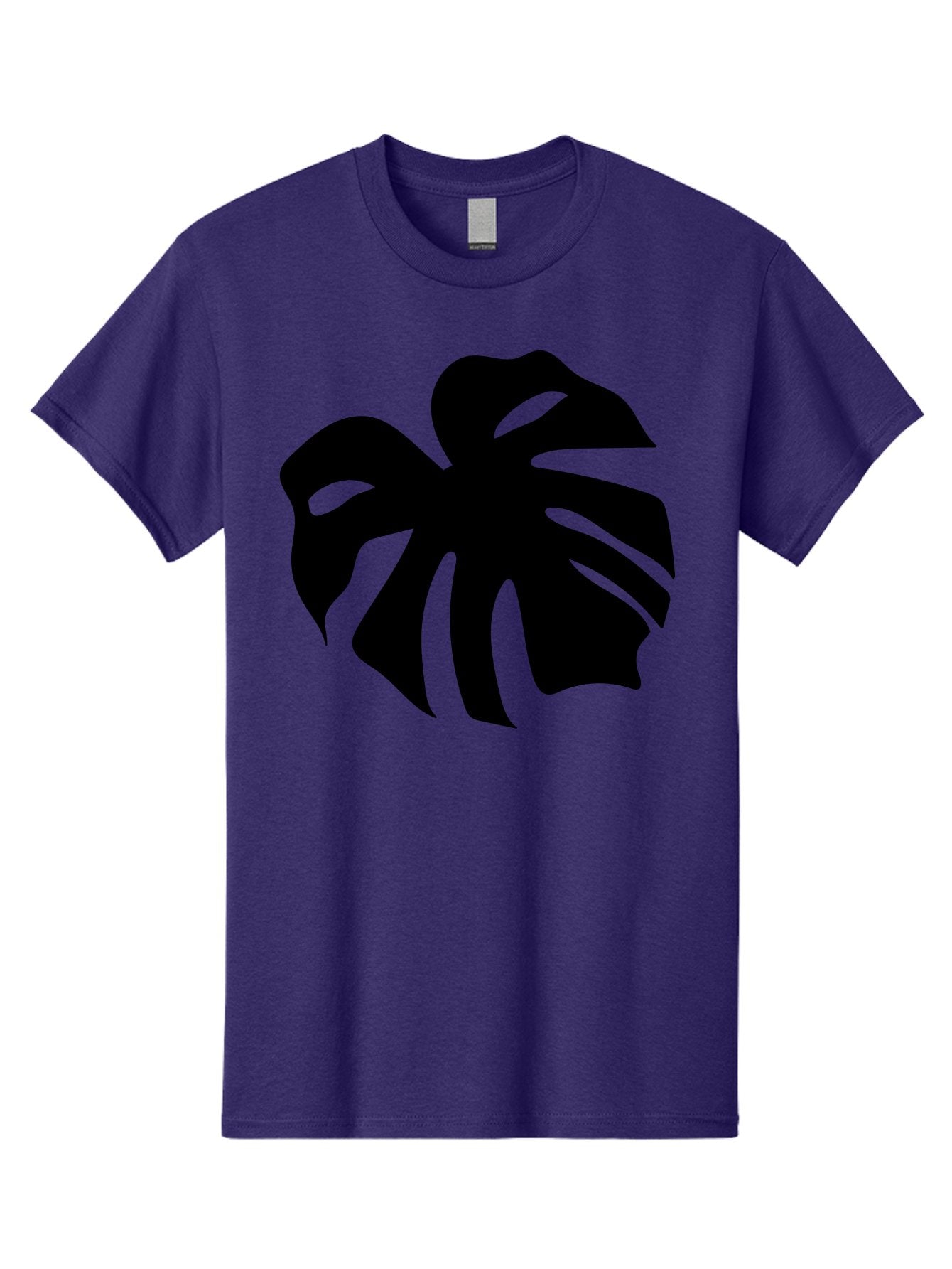 Monstera-Leaf-1 Men'S Graphic Tee, 100% Cotton, Comfortable Casual Summer Wear, Machine Washable, Tropical Leaf, Monstera Deliciosa, Exotic Foliage, Jungle Plants, Unique Shapes, Leafy Greens, Black Silhouette -  Aaa466 19