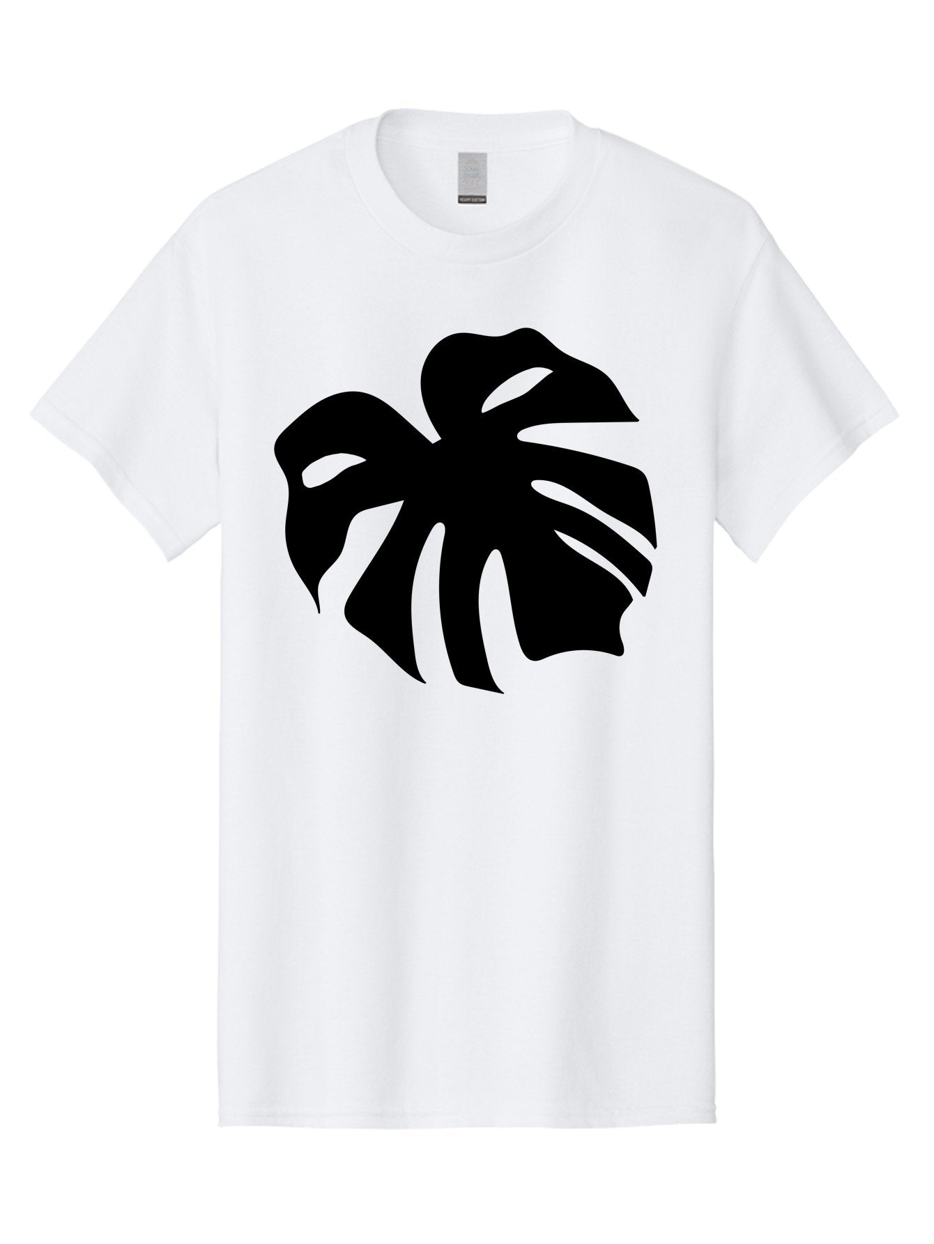 Monstera-Leaf-1 Men'S Graphic Tee, 100% Cotton, Comfortable Casual Summer Wear, Machine Washable, Tropical Leaf, Monstera Deliciosa, Exotic Foliage, Jungle Plants, Unique Shapes, Leafy Greens, Black Silhouette -  Aaa466 23