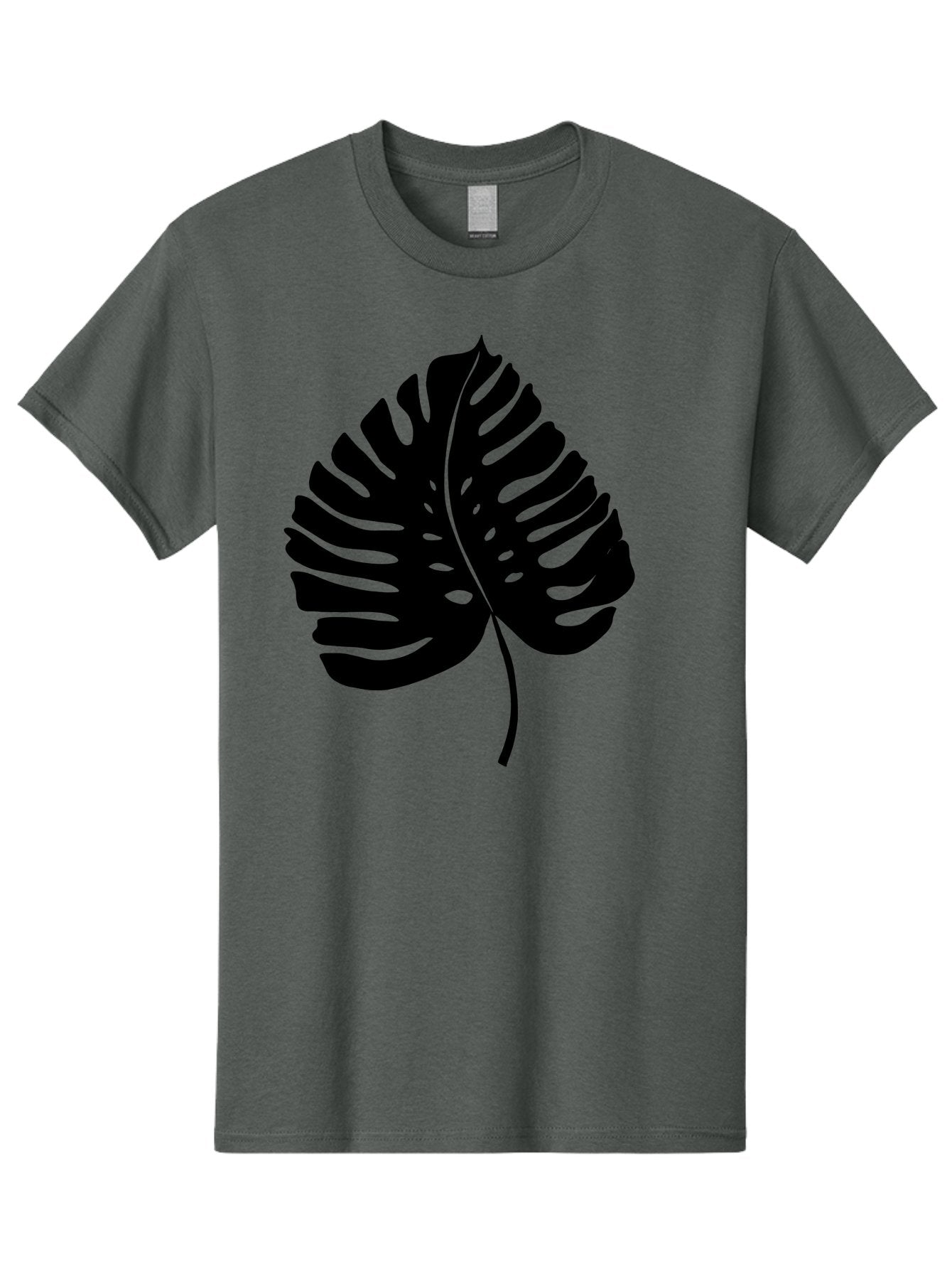 Monstera-Leaf-2 Men'S Graphic Tee, 100% Cotton, Comfortable Casual Summer Wear, Machine Washable, Tropical Leaf, Monstera Deliciosa, Exotic Foliage, Black Silhouette, Minimalist Design, Nature-Inspired Art, Botanical Illustration, -  Aaa467 21