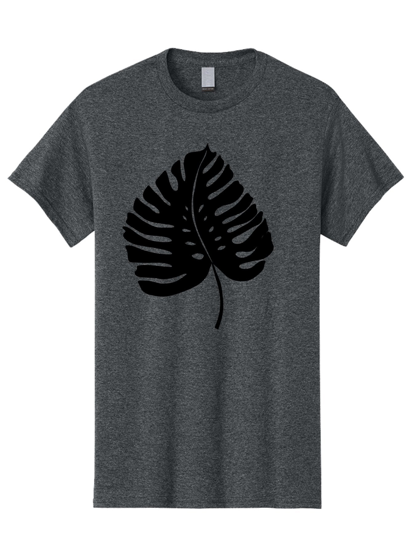 Monstera-Leaf-2 Men'S Graphic Tee, 100% Cotton, Comfortable Casual Summer Wear, Machine Washable, Tropical Leaf, Monstera Deliciosa, Exotic Foliage, Black Silhouette, Minimalist Design, Nature-Inspired Art, Botanical Illustration, -  Aaa467 7