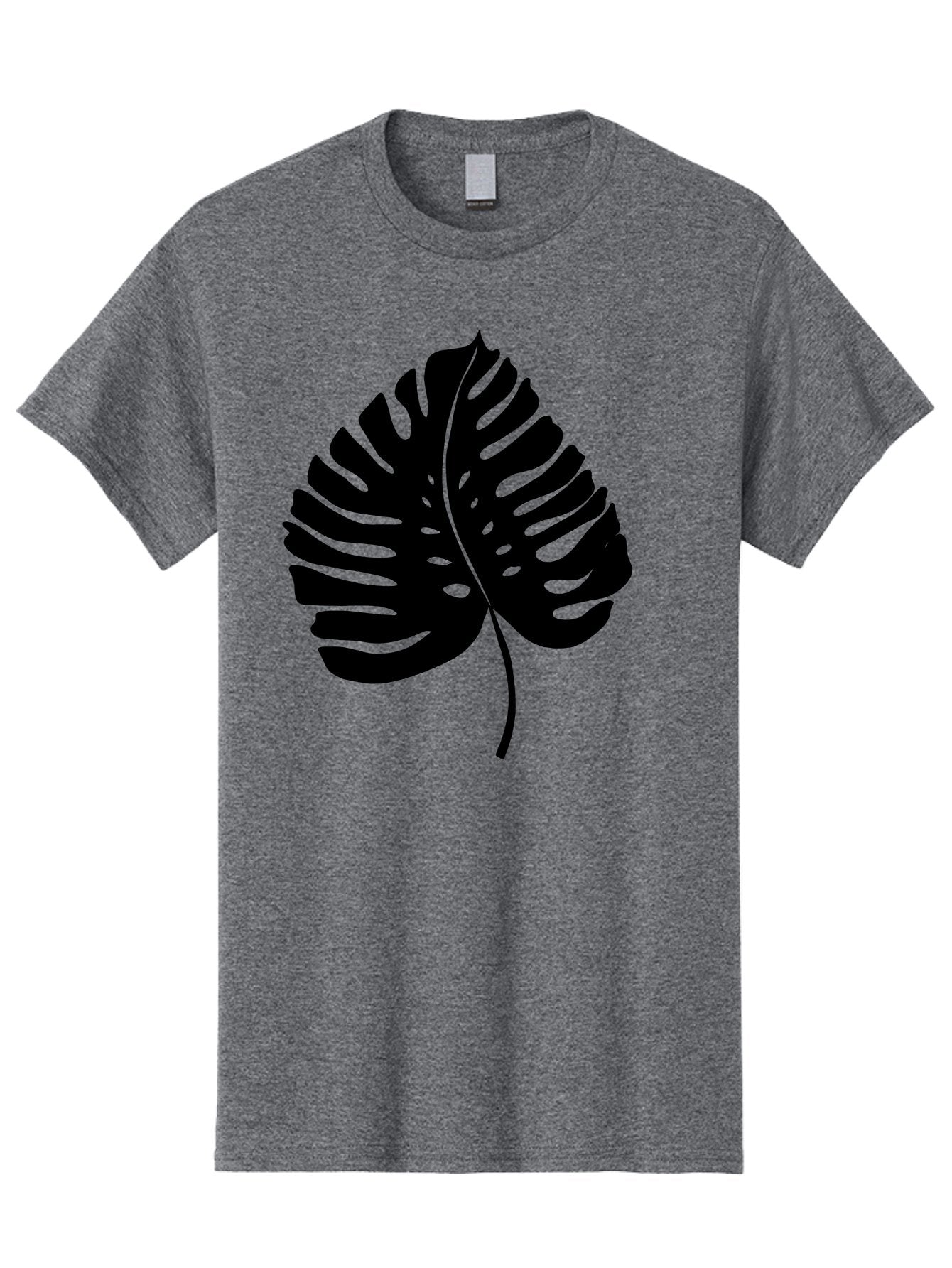 Monstera-Leaf-2 Men'S Graphic Tee, 100% Cotton, Comfortable Casual Summer Wear, Machine Washable, Tropical Leaf, Monstera Deliciosa, Exotic Foliage, Black Silhouette, Minimalist Design, Nature-Inspired Art, Botanical Illustration, -  Aaa467 17