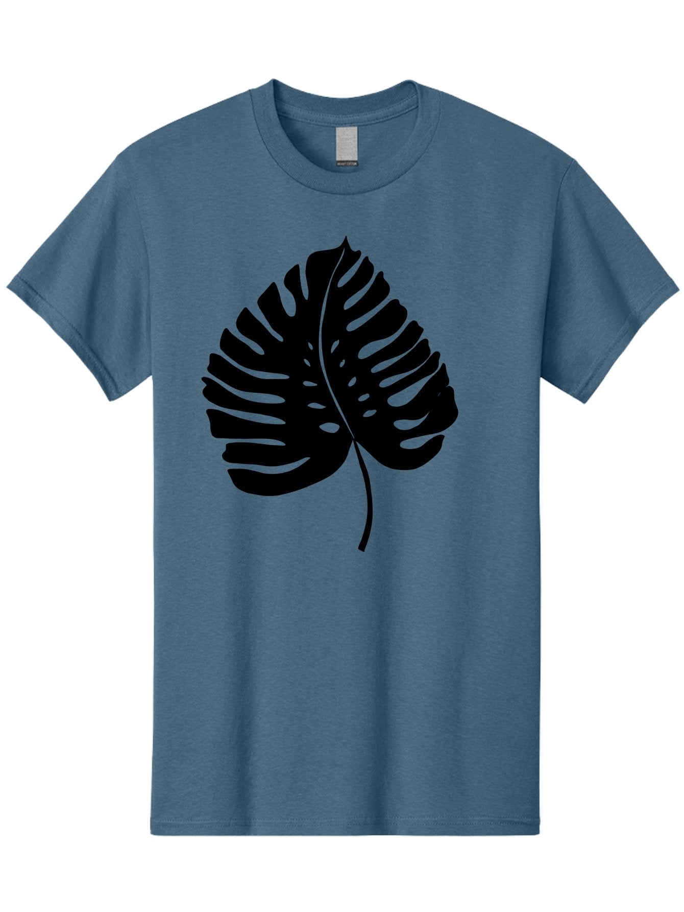 Monstera-Leaf-2 Men'S Graphic Tee, 100% Cotton, Comfortable Casual Summer Wear, Machine Washable, Tropical Leaf, Monstera Deliciosa, Exotic Foliage, Black Silhouette, Minimalist Design, Nature-Inspired Art, Botanical Illustration, -  Aaa467 27