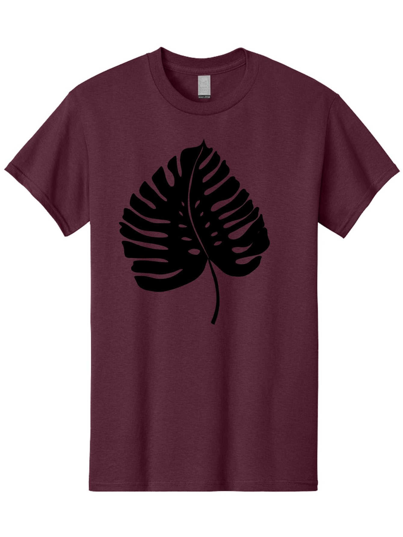 Monstera-Leaf-2 Men'S Graphic Tee, 100% Cotton, Comfortable Casual Summer Wear, Machine Washable, Tropical Leaf, Monstera Deliciosa, Exotic Foliage, Black Silhouette, Minimalist Design, Nature-Inspired Art, Botanical Illustration, -  Aaa467 19