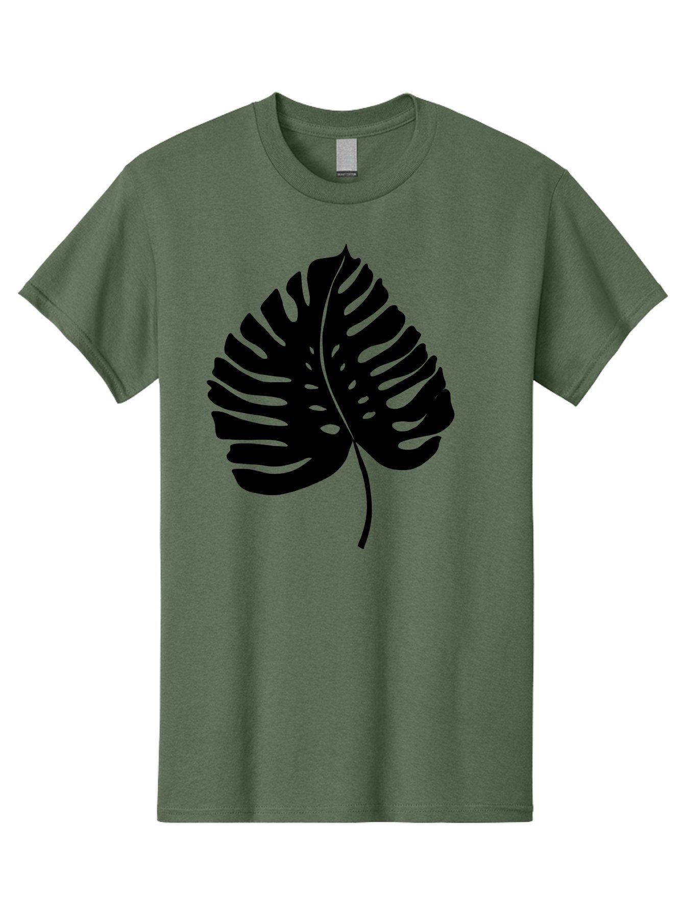 Monstera-Leaf-2 Men'S Graphic Tee, 100% Cotton, Comfortable Casual Summer Wear, Machine Washable, Tropical Leaf, Monstera Deliciosa, Exotic Foliage, Black Silhouette, Minimalist Design, Nature-Inspired Art, Botanical Illustration, -  Aaa467 15