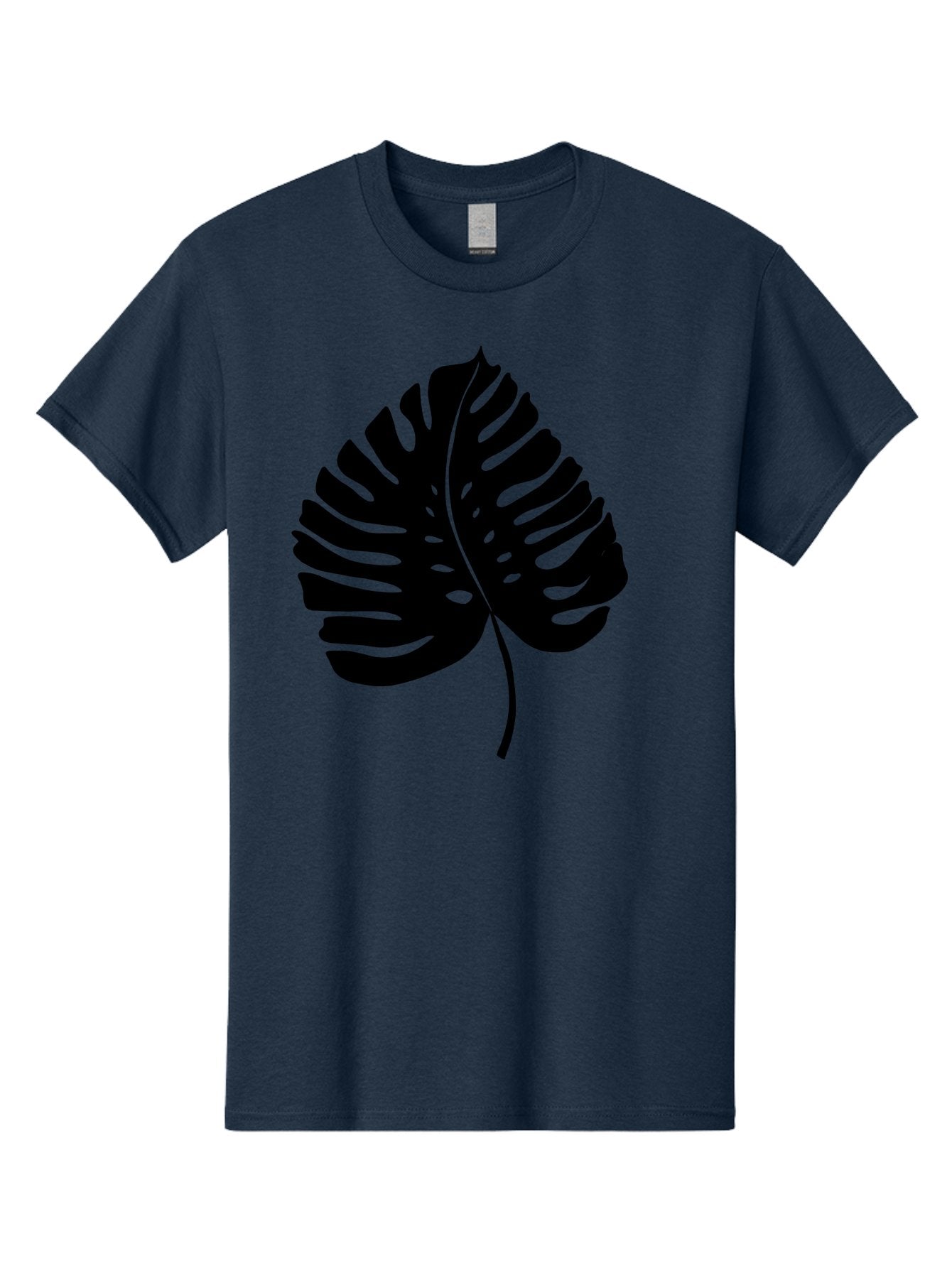 Monstera-Leaf-2 Men'S Graphic Tee, 100% Cotton, Comfortable Casual Summer Wear, Machine Washable, Tropical Leaf, Monstera Deliciosa, Exotic Foliage, Black Silhouette, Minimalist Design, Nature-Inspired Art, Botanical Illustration, -  Aaa467 13