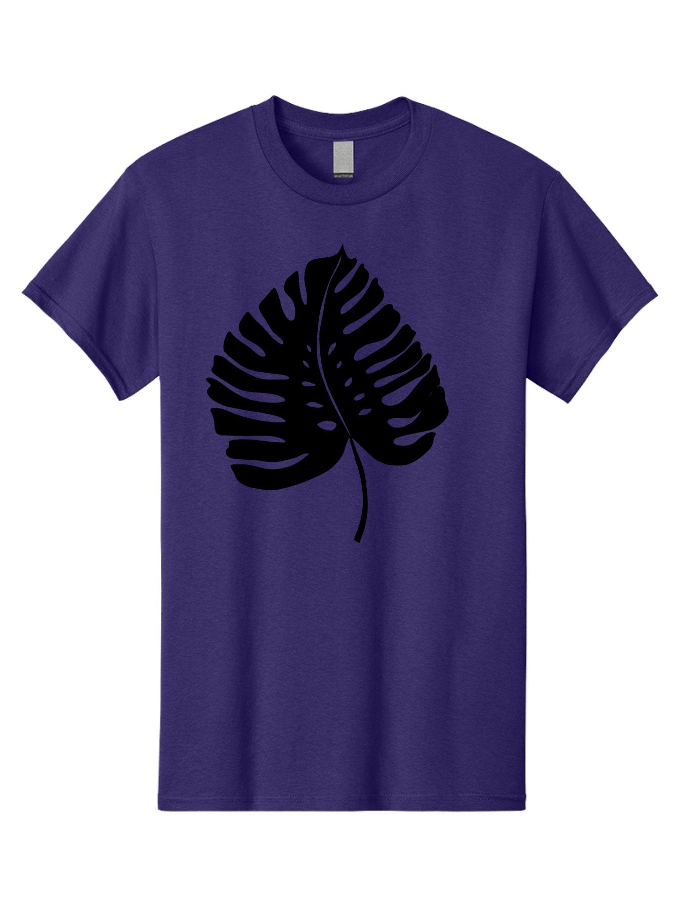 Monstera-Leaf-2 Men'S Graphic Tee, 100% Cotton, Comfortable Casual Summer Wear, Machine Washable, Tropical Leaf, Monstera Deliciosa, Exotic Foliage, Black Silhouette, Minimalist Design, Nature-Inspired Art, Botanical Illustration, -  Aaa467 11