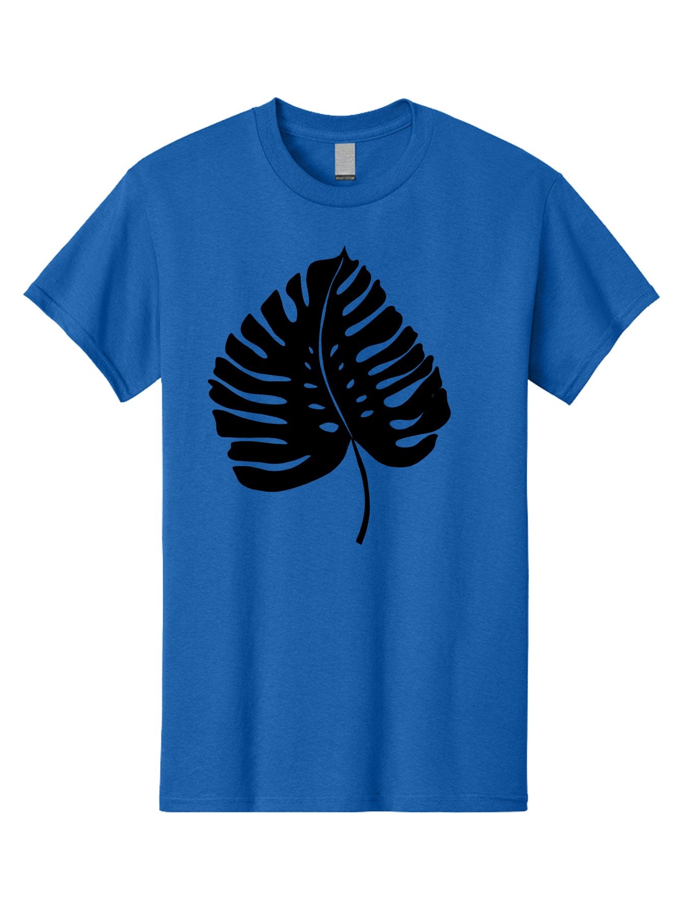 Monstera-Leaf-2 Men'S Graphic Tee, 100% Cotton, Comfortable Casual Summer Wear, Machine Washable, Tropical Leaf, Monstera Deliciosa, Exotic Foliage, Black Silhouette, Minimalist Design, Nature-Inspired Art, Botanical Illustration, -  Aaa467 23