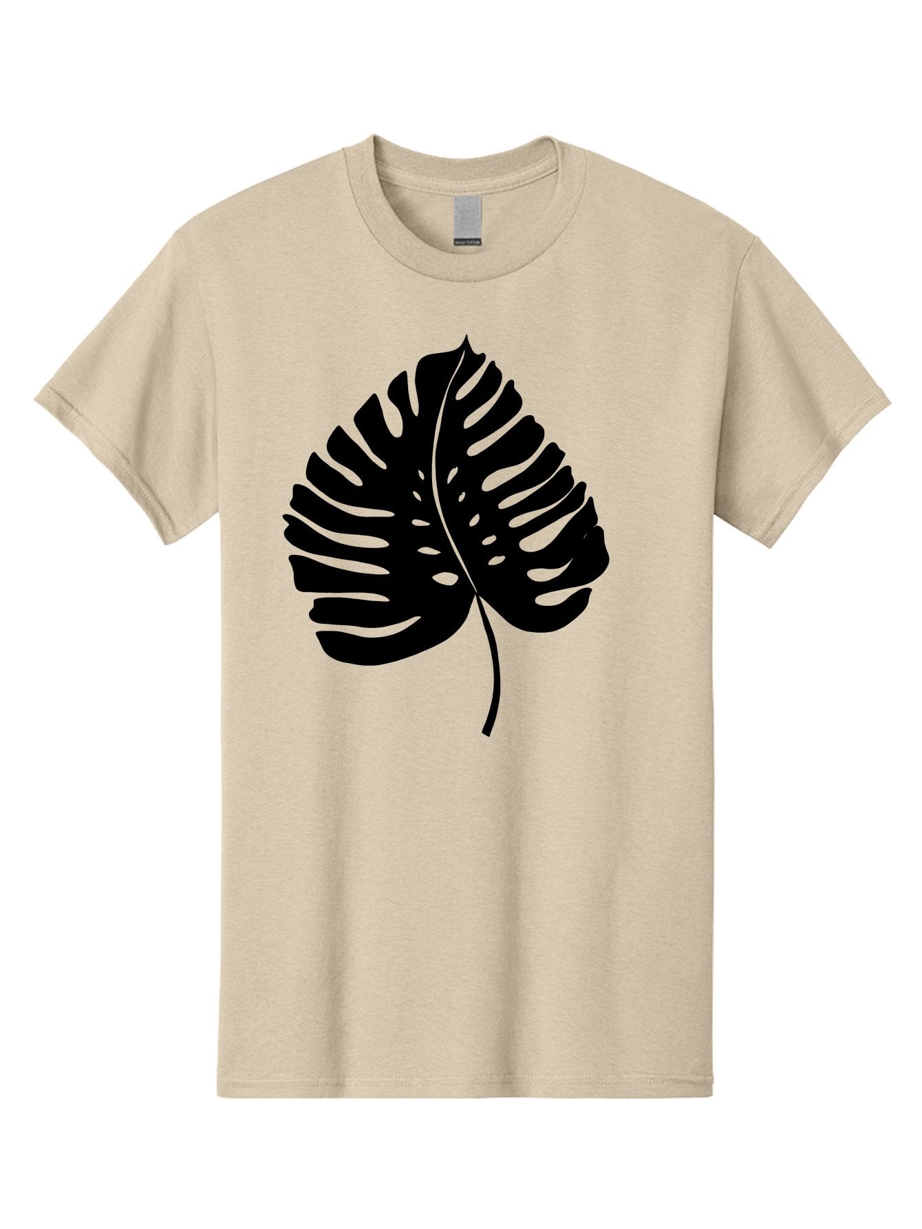 Monstera-Leaf-2 Men'S Graphic Tee, 100% Cotton, Comfortable Casual Summer Wear, Machine Washable, Tropical Leaf, Monstera Deliciosa, Exotic Foliage, Black Silhouette, Minimalist Design, Nature-Inspired Art, Botanical Illustration, -  Aaa467 9