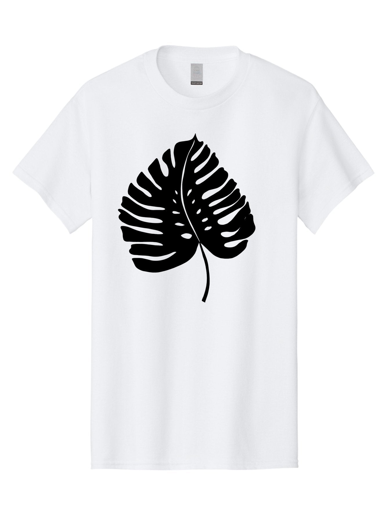 Monstera-Leaf-2 Men'S Graphic Tee, 100% Cotton, Comfortable Casual Summer Wear, Machine Washable, Tropical Leaf, Monstera Deliciosa, Exotic Foliage, Black Silhouette, Minimalist Design, Nature-Inspired Art, Botanical Illustration, -  Aaa467 29