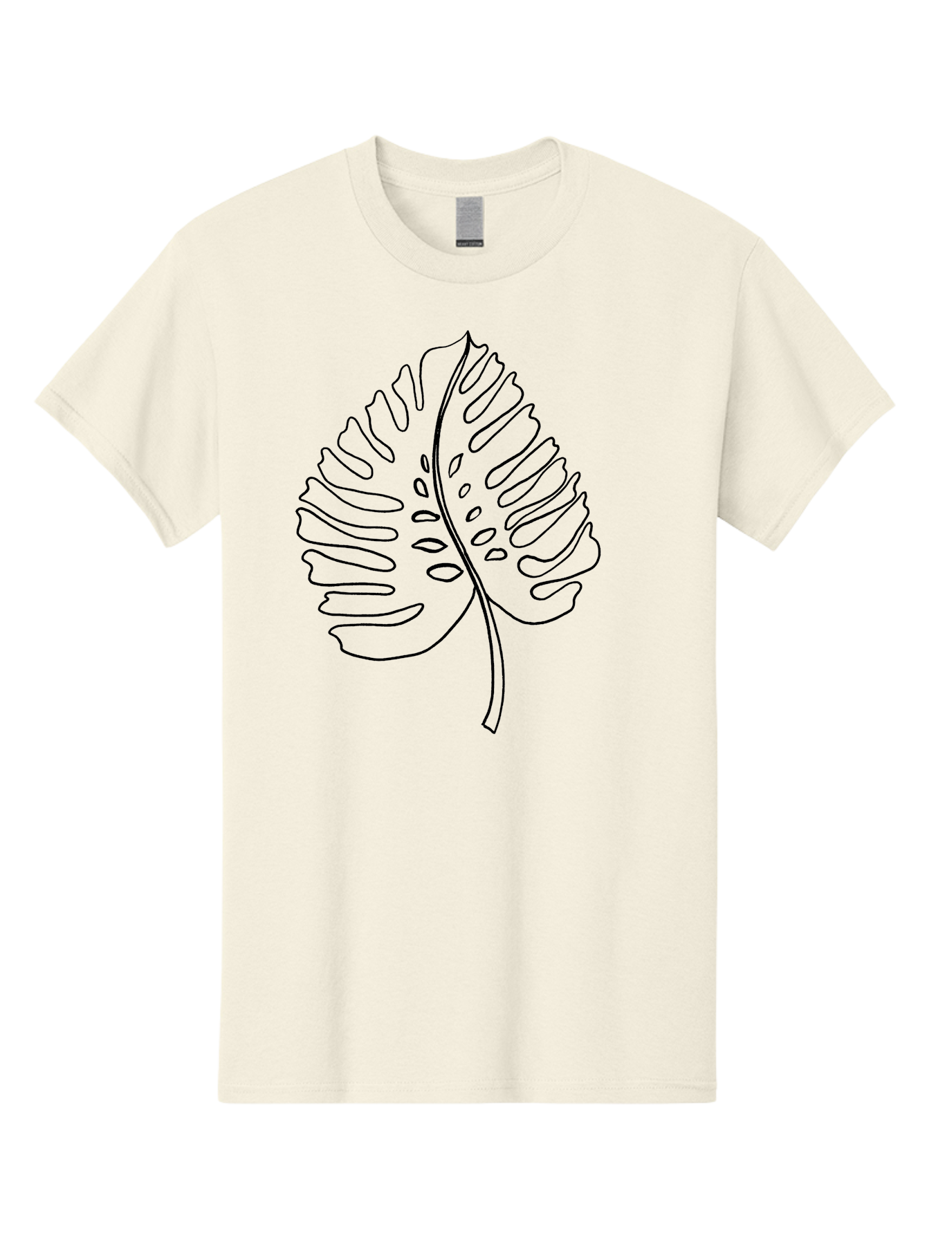 Monstera-Leaf Men'S Graphic Tee, 100% Cotton, Comfortable Casual Summer Wear, Machine Washable, Monstera Leaf, Tropical Foliage, Minimalist Design, Black Outline, Simple Illustration, Houseplant Graphics, Leaf Pattern, Exotic Plants, -  Aaa468 17