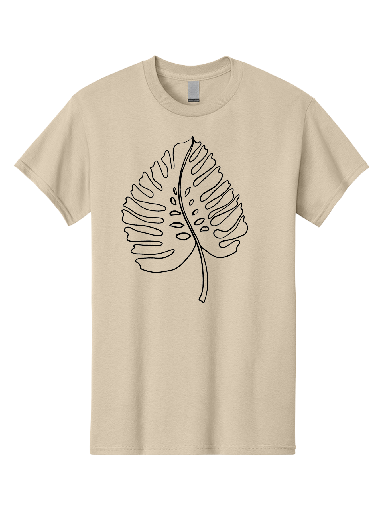Monstera-Leaf Men'S Graphic Tee, 100% Cotton, Comfortable Casual Summer Wear, Machine Washable, Monstera Leaf, Tropical Foliage, Minimalist Design, Black Outline, Simple Illustration, Houseplant Graphics, Leaf Pattern, Exotic Plants, -  Aaa468 27