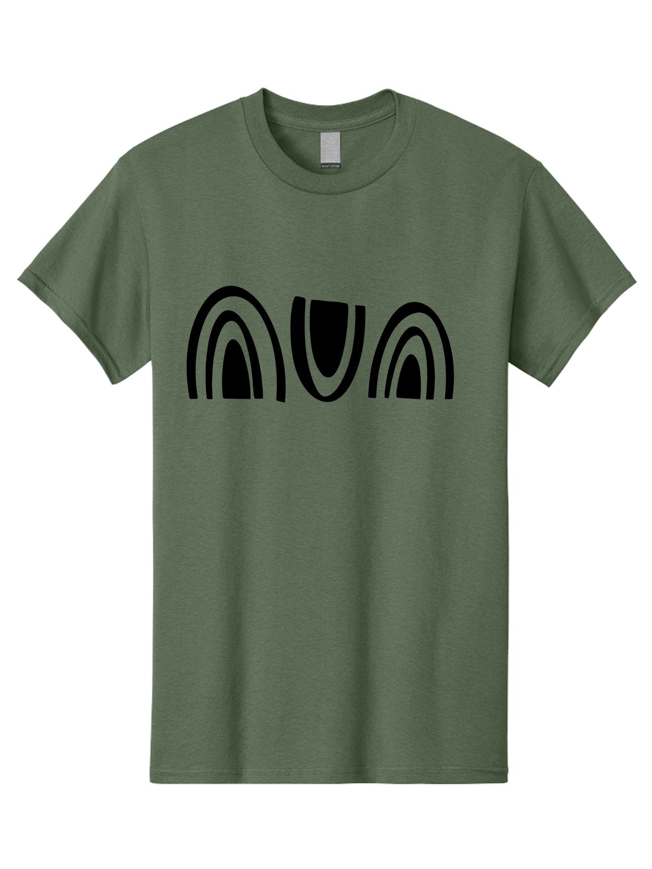 Nun Men'S Graphic Tee, 100% Cotton, Comfortable Casual Summer Wear, Machine Washable, Ava Logo, Minimalist Design, Black And Green Color Scheme, Simple Typography, Abstract Shapes, Modern Aesthetic, Graphical Elements -  Aaa471 19