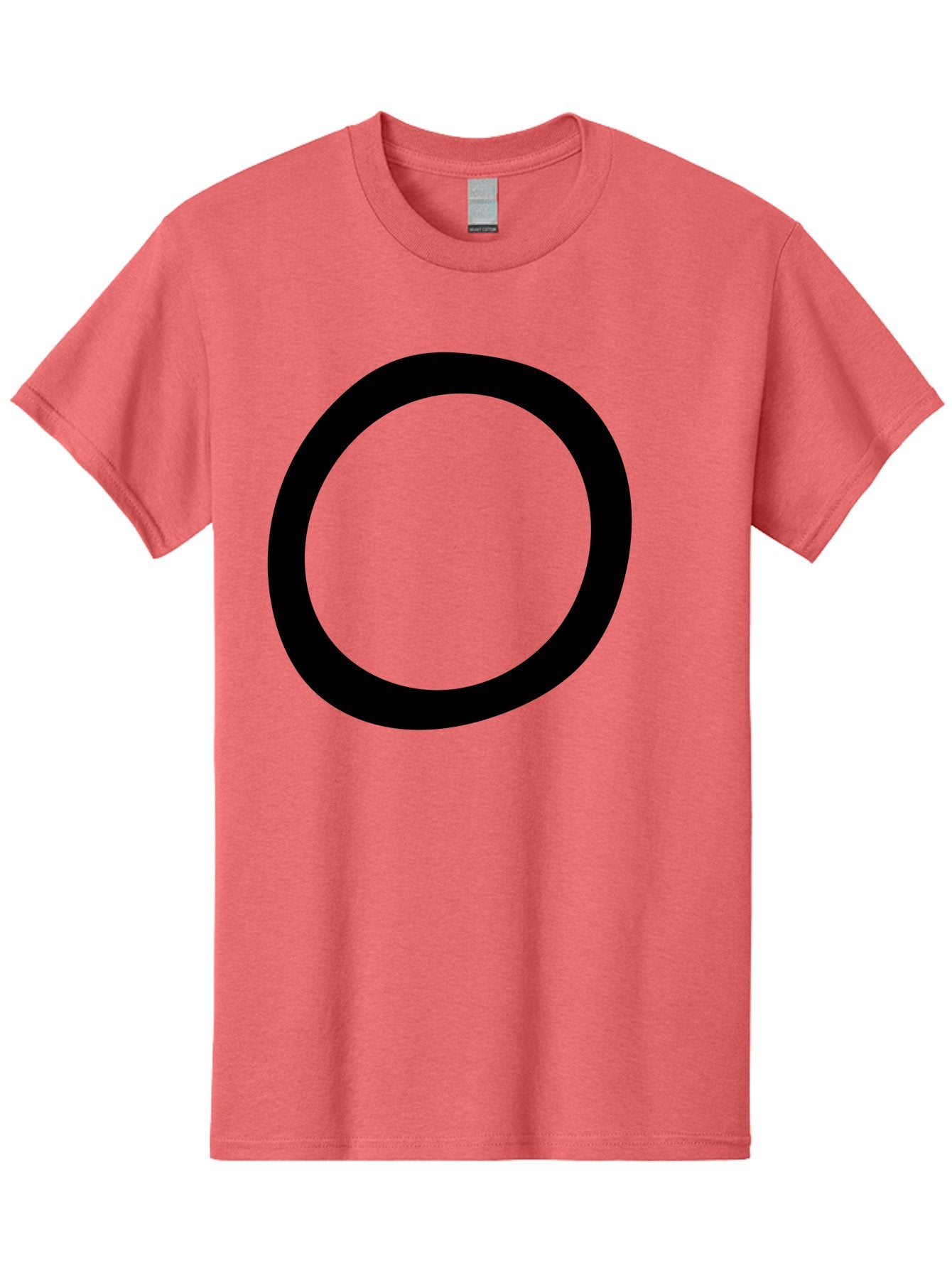 O Men'S Graphic Tee, 100% Cotton, Comfortable Casual Summer Wear, Machine Washable, Black Circle, Simple Shape, Minimalist Design, Bold Graphics, Modern Art, Abstract Symbol, Geometric Figure -  Aaa472 23