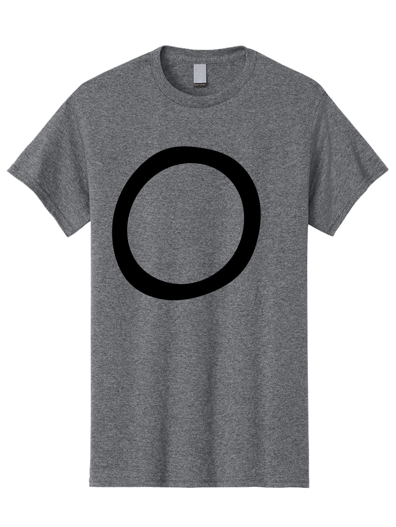 O Men'S Graphic Tee, 100% Cotton, Comfortable Casual Summer Wear, Machine Washable, Black Circle, Simple Shape, Minimalist Design, Bold Graphics, Modern Art, Abstract Symbol, Geometric Figure -  Aaa472