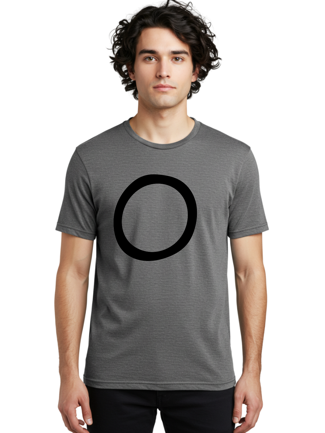 O Men'S Graphic Tee, 100% Cotton, Comfortable Casual Summer Wear, Machine Washable, Black Circle, Simple Shape, Minimalist Design, Bold Graphics, Modern Art, Abstract Symbol, Geometric Figure -  Aaa472 10