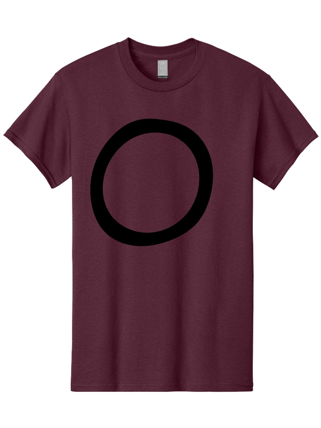 O Men'S Graphic Tee, 100% Cotton, Comfortable Casual Summer Wear, Machine Washable, Black Circle, Simple Shape, Minimalist Design, Bold Graphics, Modern Art, Abstract Symbol, Geometric Figure -  Aaa472 19