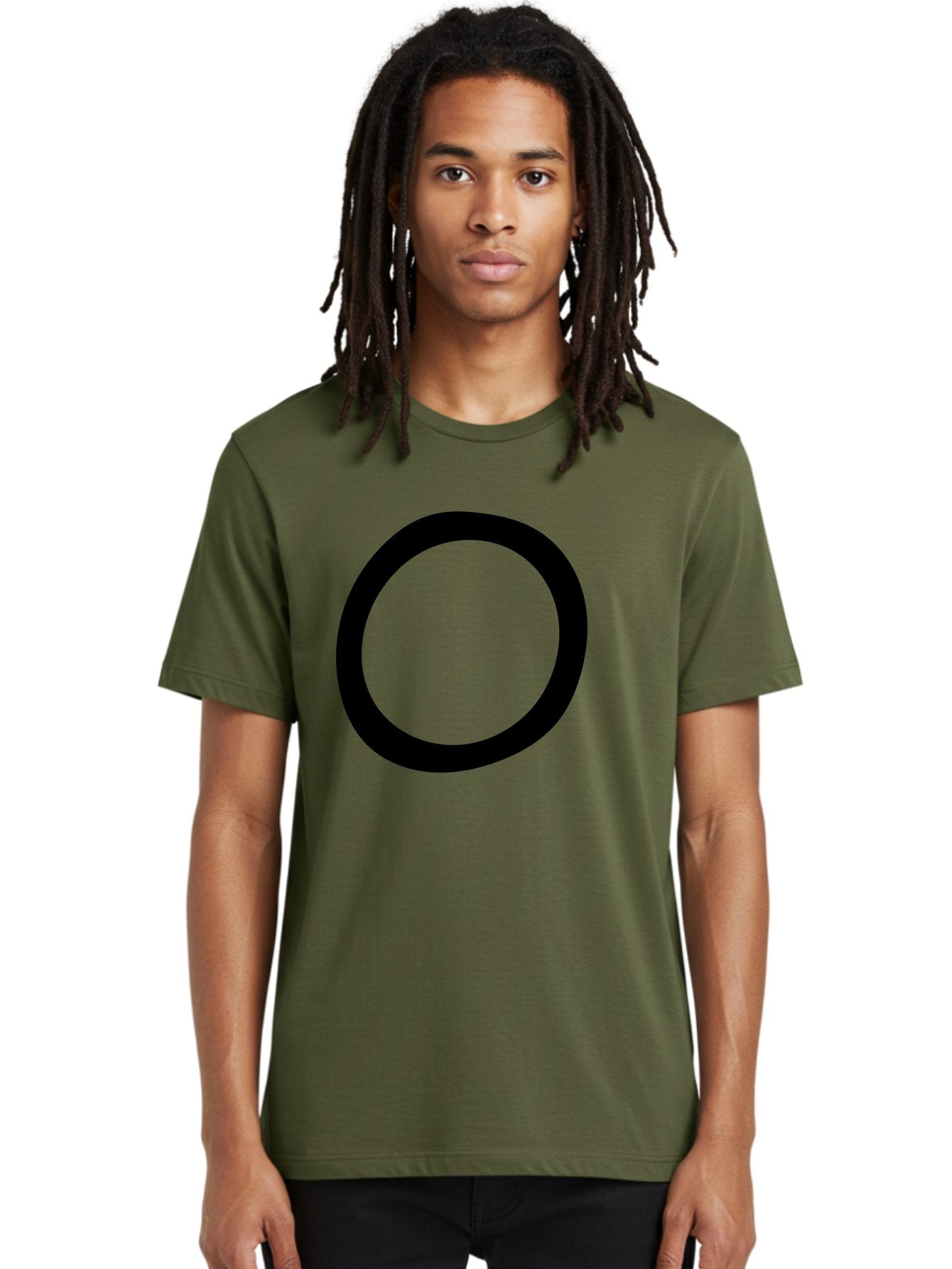 O Men'S Graphic Tee, 100% Cotton, Comfortable Casual Summer Wear, Machine Washable, Black Circle, Simple Shape, Minimalist Design, Bold Graphics, Modern Art, Abstract Symbol, Geometric Figure -  Aaa472 18