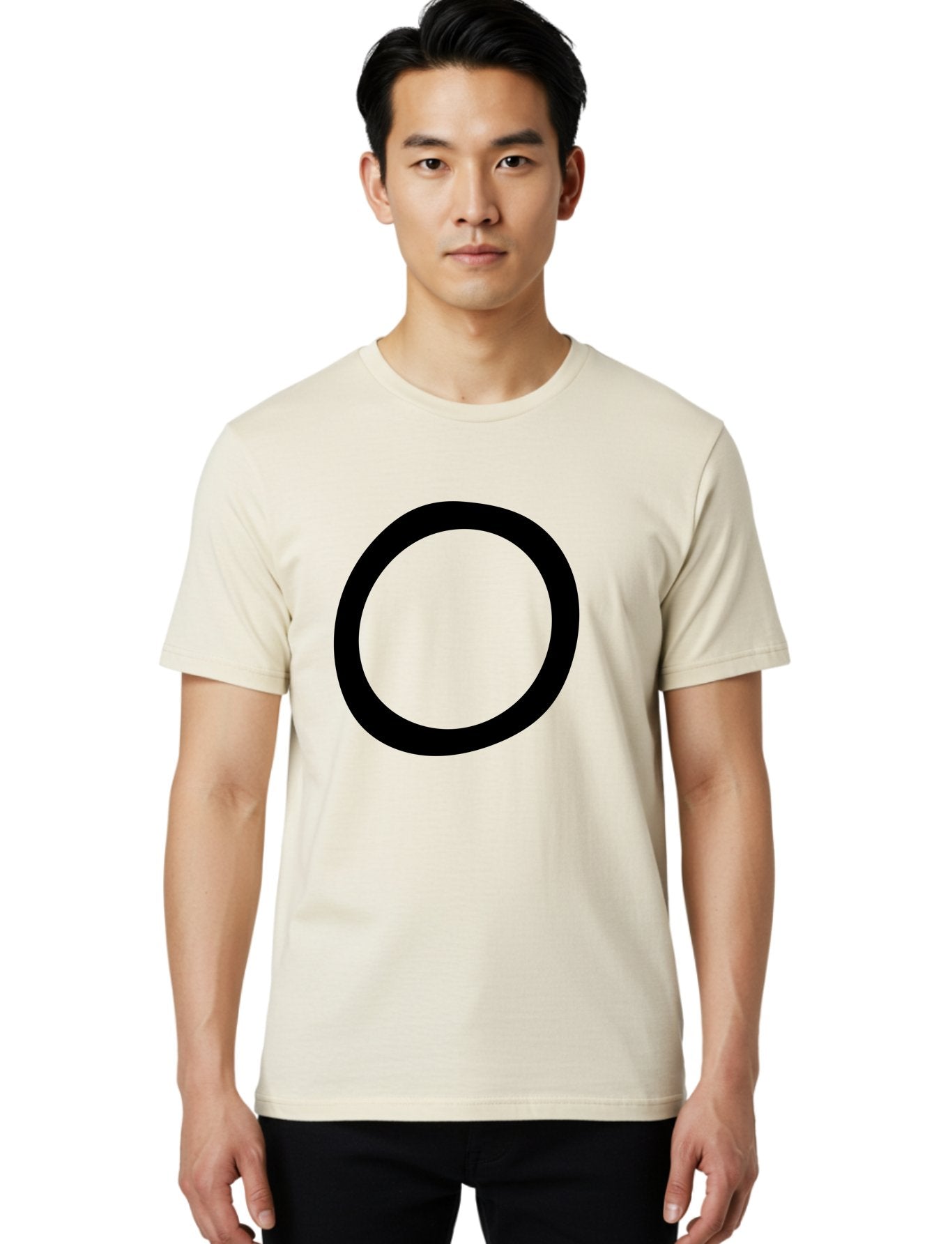 O Men'S Graphic Tee, 100% Cotton, Comfortable Casual Summer Wear, Machine Washable, Black Circle, Simple Shape, Minimalist Design, Bold Graphics, Modern Art, Abstract Symbol, Geometric Figure -  Aaa472 28