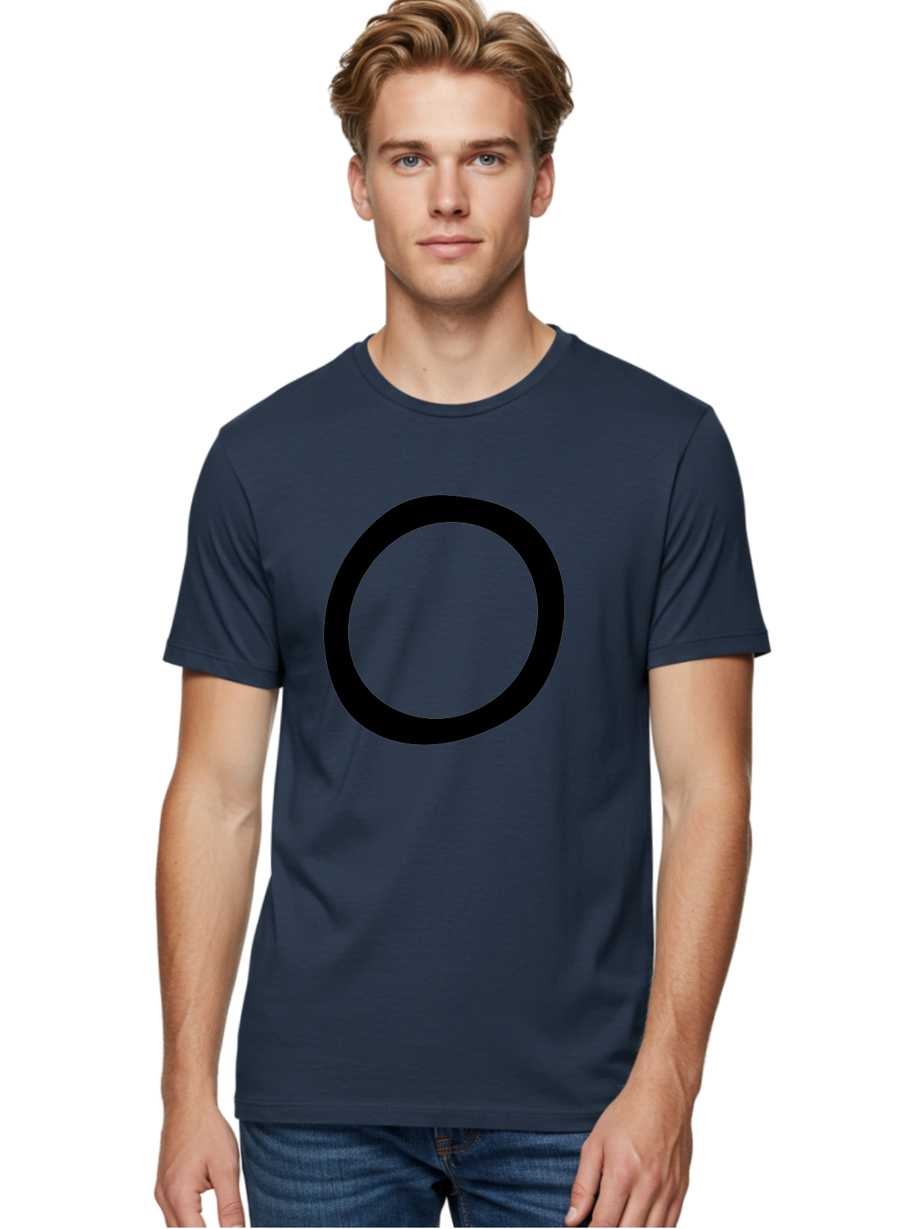 O Men'S Graphic Tee, 100% Cotton, Comfortable Casual Summer Wear, Machine Washable, Black Circle, Simple Shape, Minimalist Design, Bold Graphics, Modern Art, Abstract Symbol, Geometric Figure -  Aaa472 20