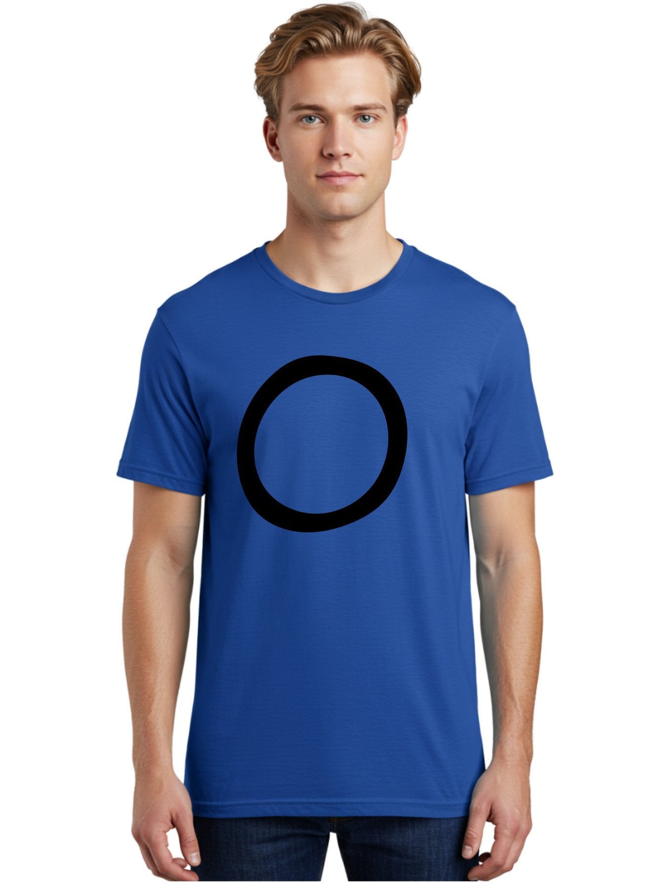 O Men'S Graphic Tee, 100% Cotton, Comfortable Casual Summer Wear, Machine Washable, Black Circle, Simple Shape, Minimalist Design, Bold Graphics, Modern Art, Abstract Symbol, Geometric Figure -  Aaa472 16