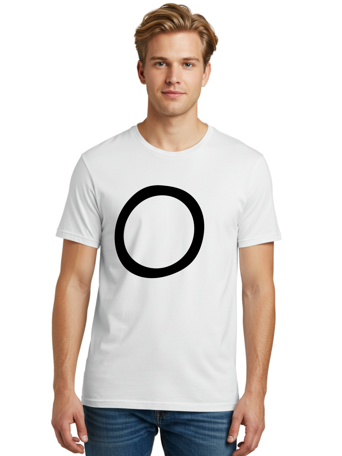 O Men'S Graphic Tee, 100% Cotton, Comfortable Casual Summer Wear, Machine Washable, Black Circle, Simple Shape, Minimalist Design, Bold Graphics, Modern Art, Abstract Symbol, Geometric Figure -  Aaa472 30