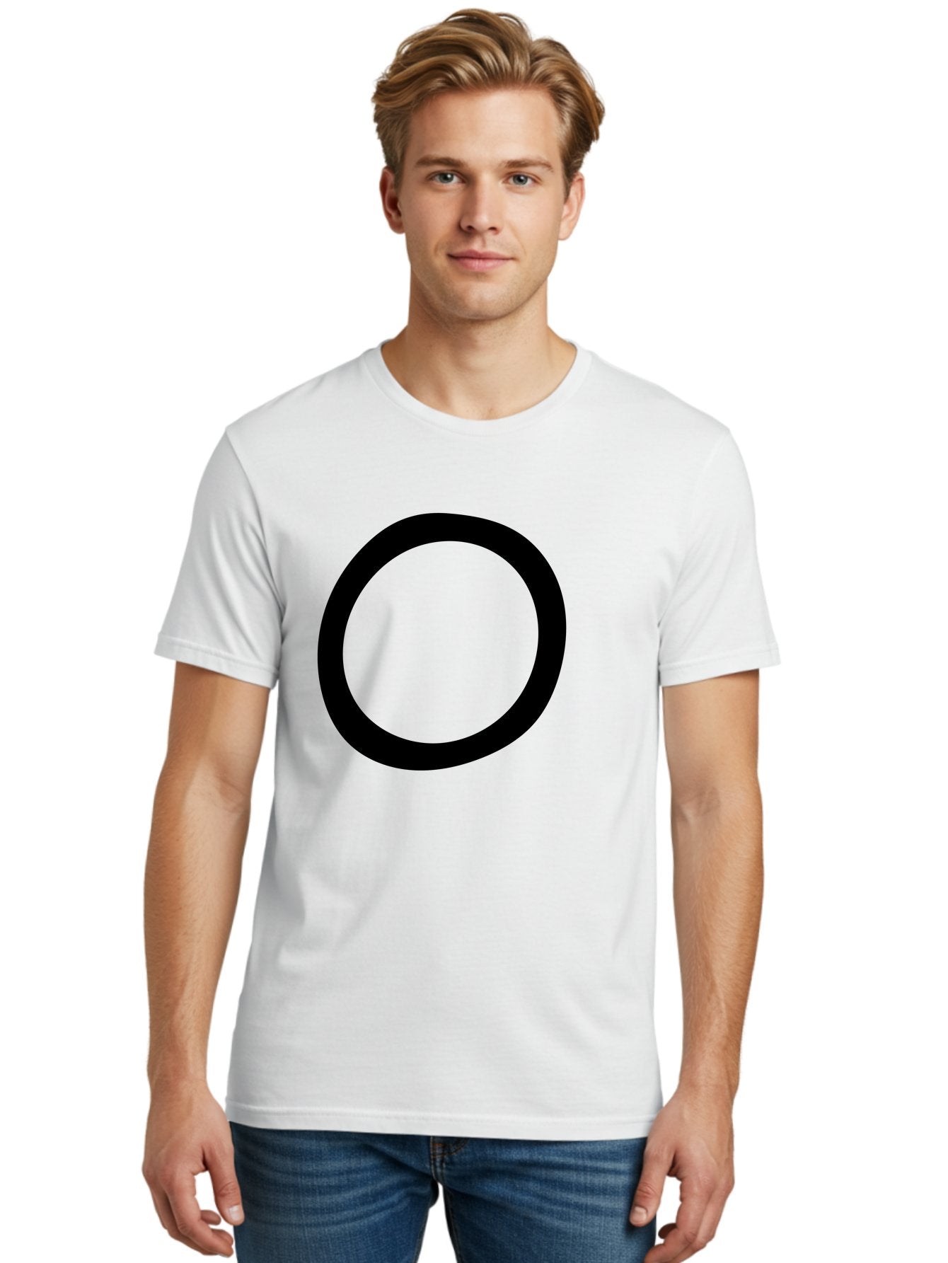 O Men'S Graphic Tee, 100% Cotton, Comfortable Casual Summer Wear, Machine Washable, Black Circle, Simple Shape, Minimalist Design, Bold Graphics, Modern Art, Abstract Symbol, Geometric Figure -  Aaa472 12