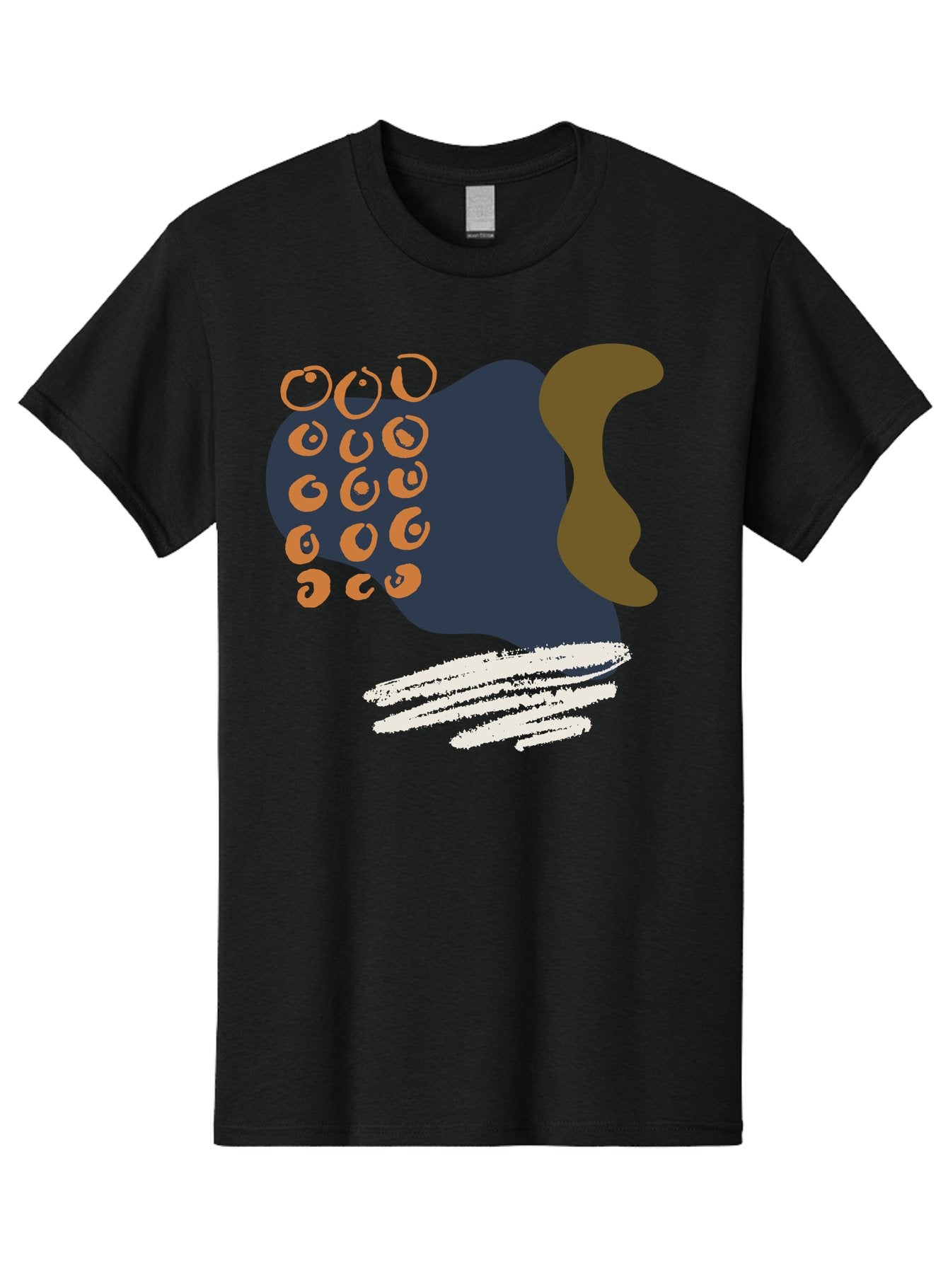 Octopus Men'S Graphic Tee, 100% Cotton, Comfortable Casual Summer Wear, Machine Washable, Octopus, Underwater Creature, Sea Animal, Abstract Art, Digital Illustration, Navy Blue, Orange, Brown And White Colors, Tentacles, Suckers, -  Aaa473 23